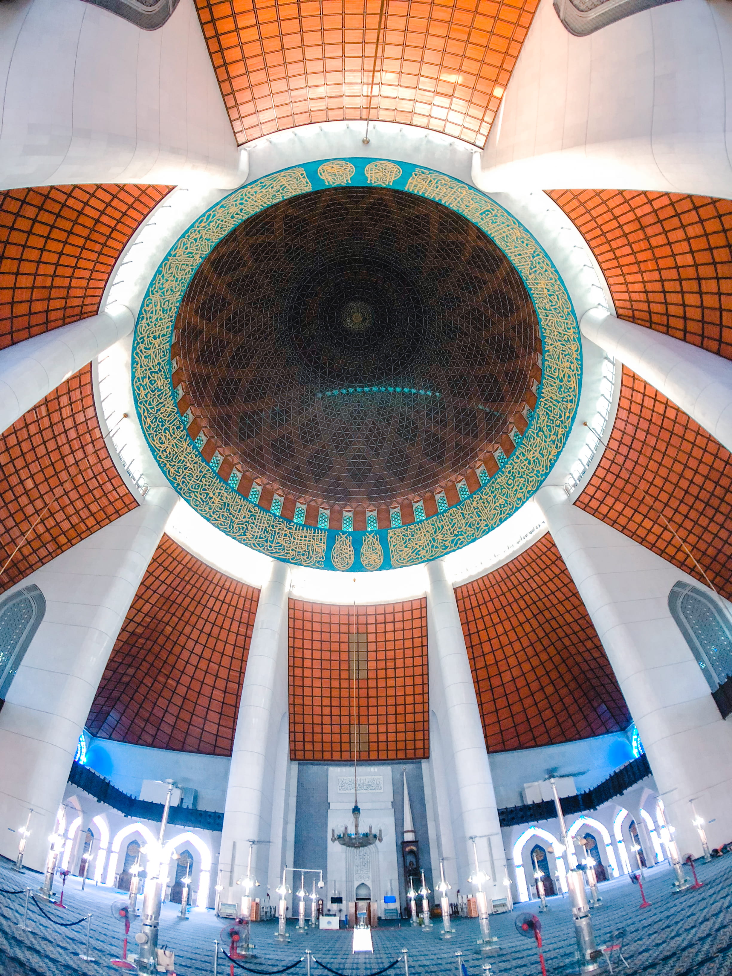 place of worship, dome, malaysia, architecture, city, travel, travel destinations, pattern, ornate, belief, islam, group of people, built structure, ceiling, Phone HD Wallpaper