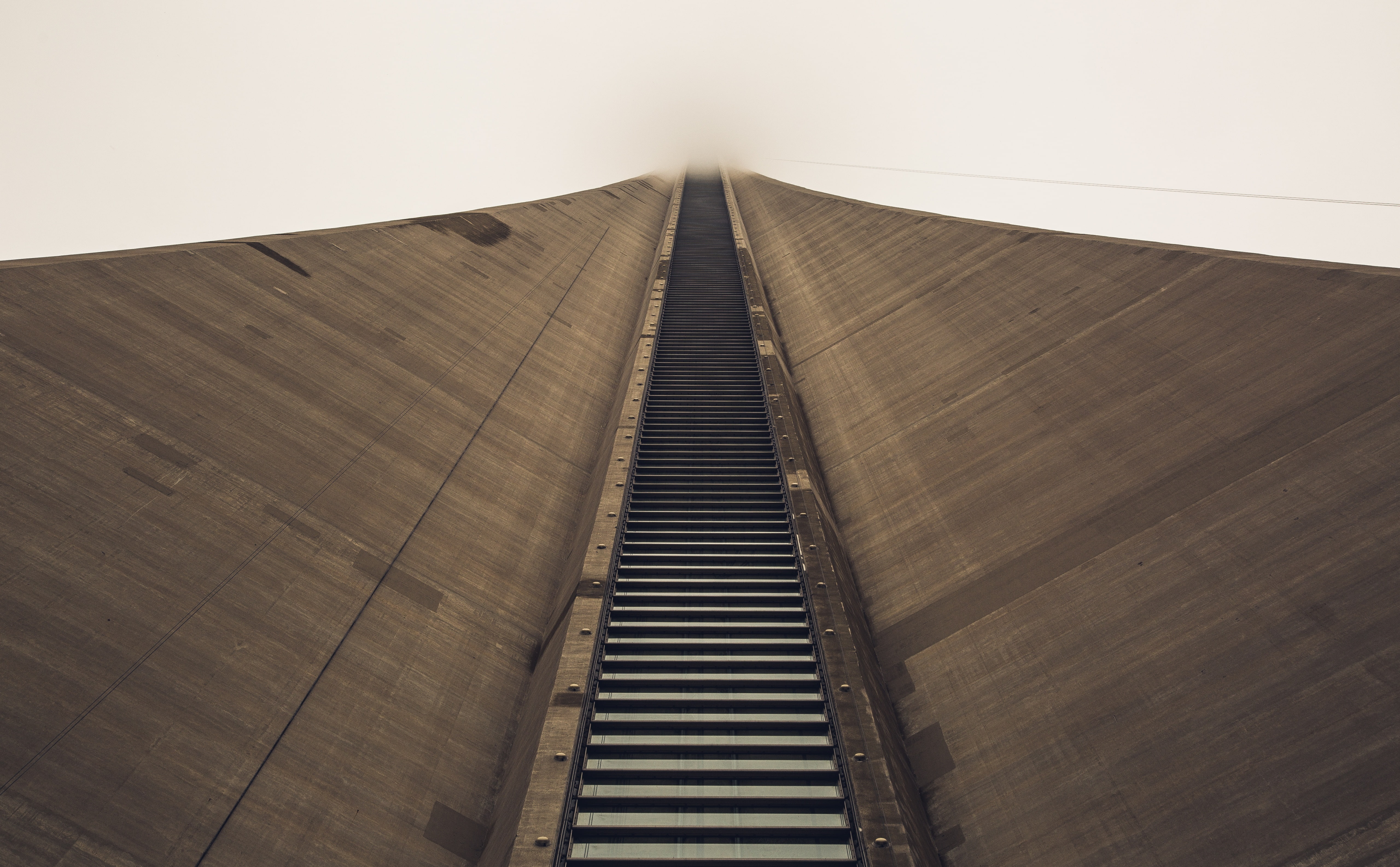Artistic, Toronto, Canada, directly below, Clouds, staircase, base, Architecture, Tall, wood, sky, Observation, low angle view, landmark, Urban, indoors, HD Wallpaper