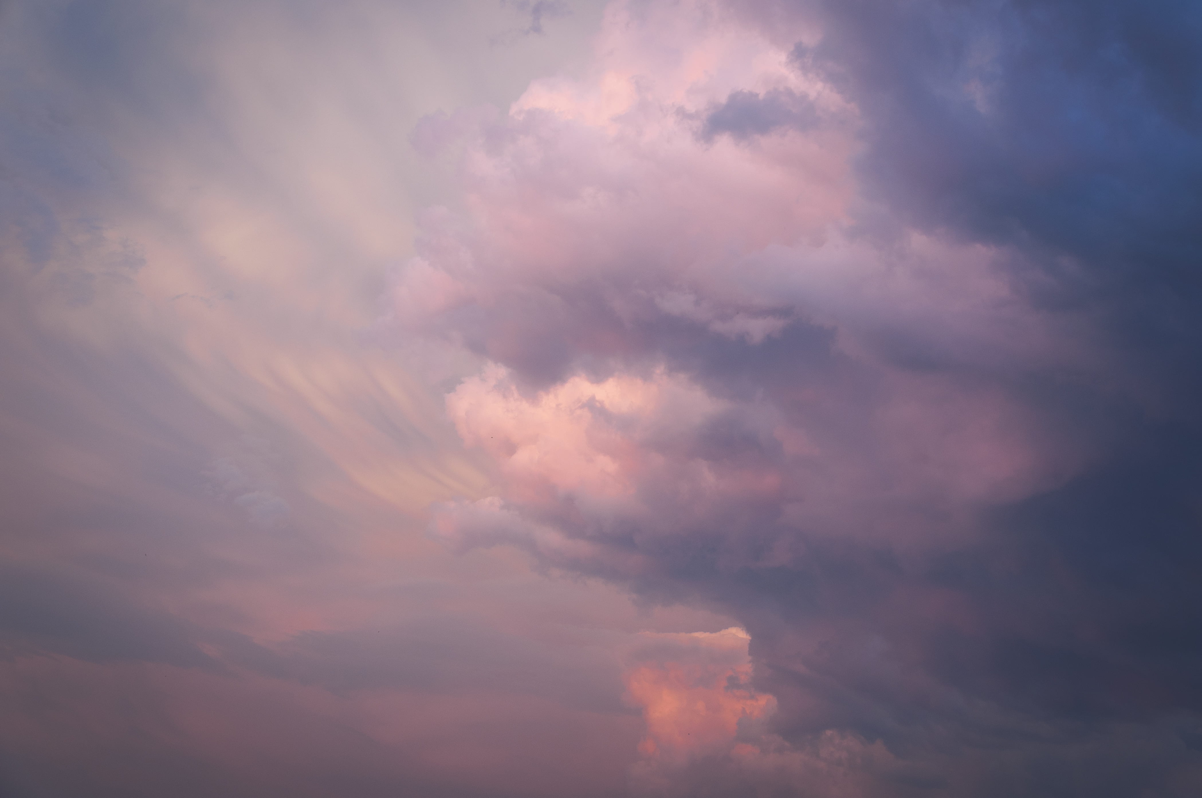 scenics - nature, full frame, tranquility, sky, dramatic sky, cloudy, gray, sunrise, low angle view, 4K, no people, atmospheric mood, idyllic, sunset, HD Wallpaper