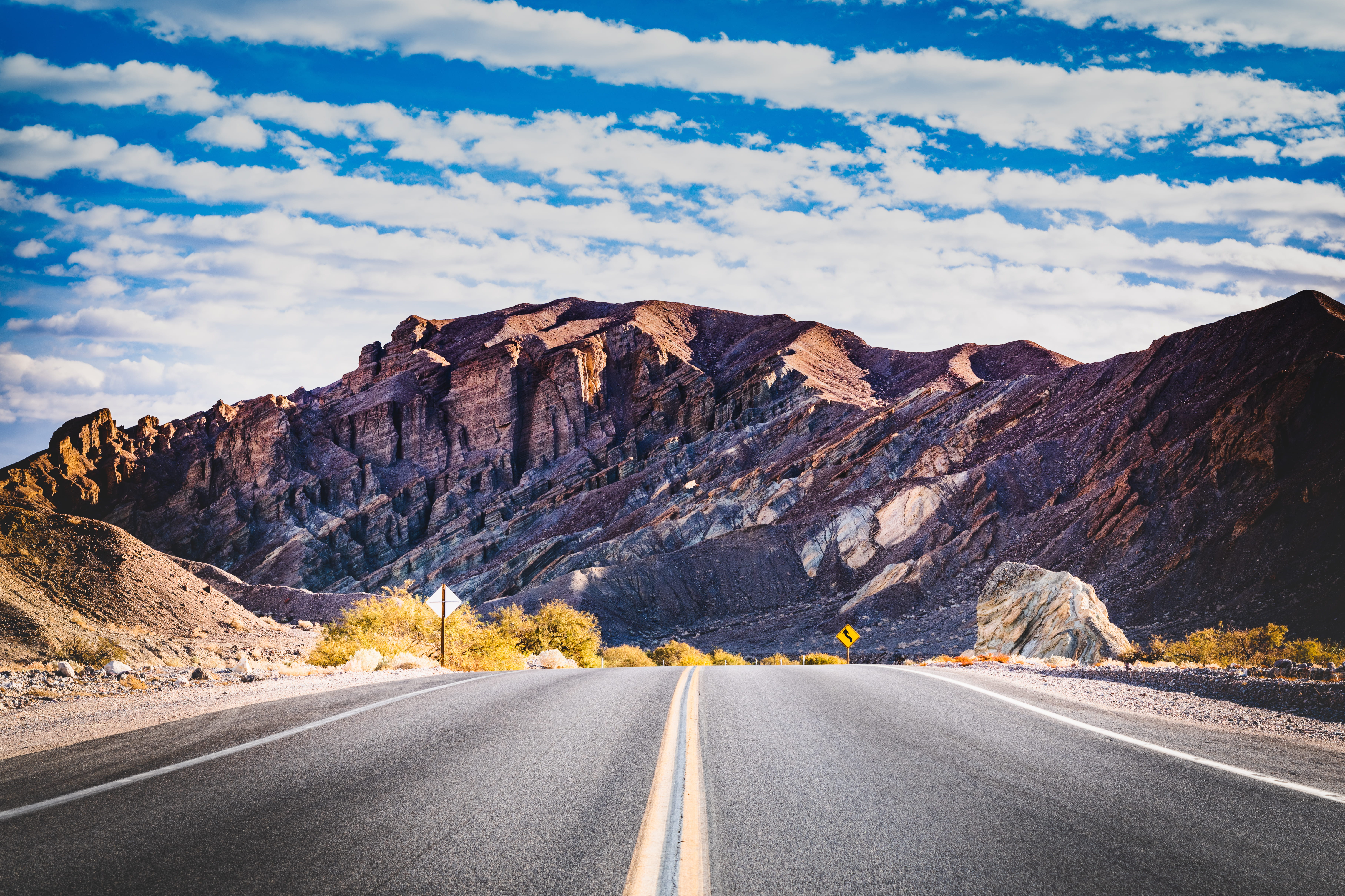 non-urban scene, way, mountain, the way forward, gray, 5K, no people, diminishing perspective, clouds, deathvalley, roadtrip, beauty in nature, direction, HD Wallpaper
