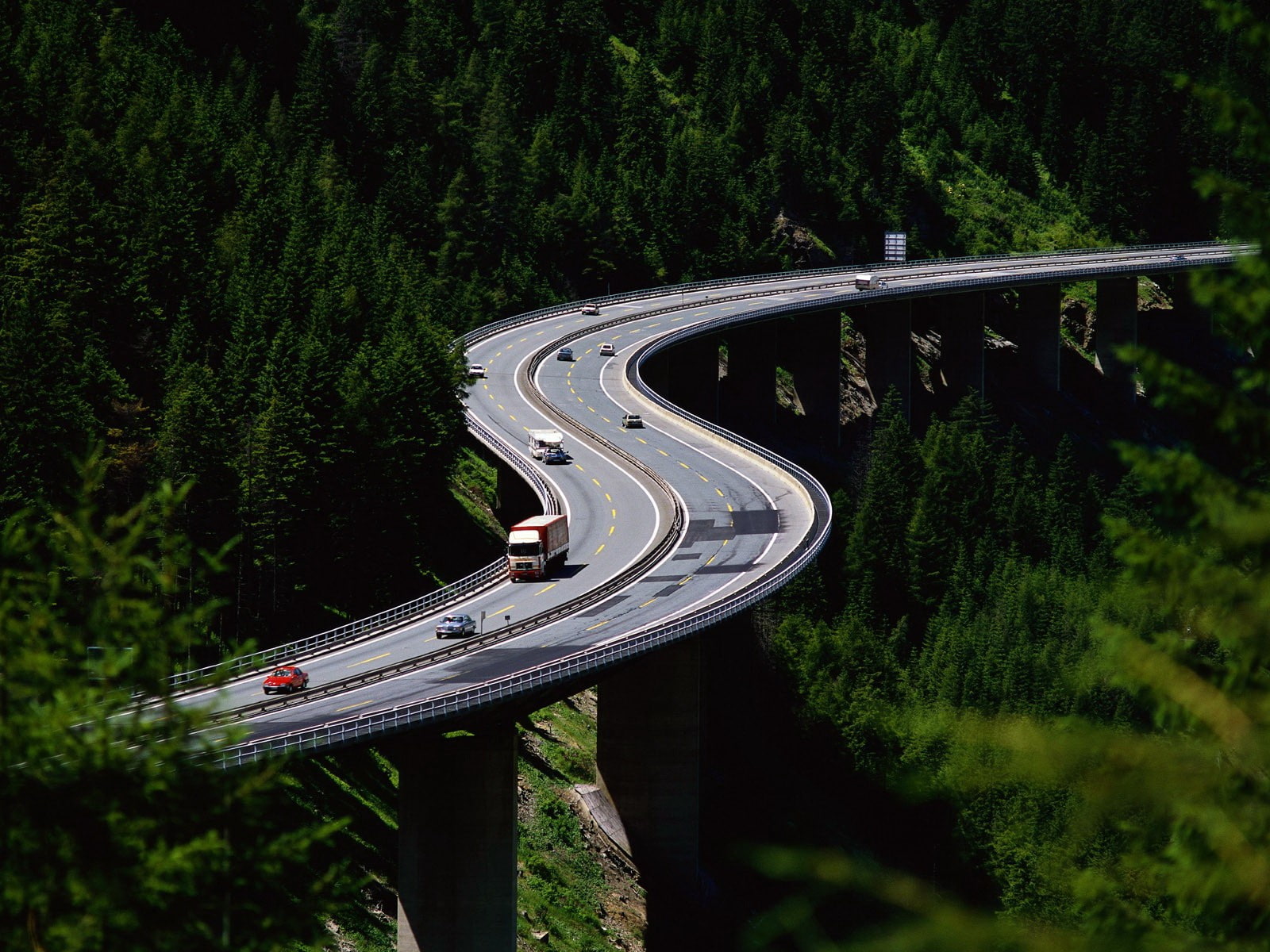 720P, hairpin turns, forest, street, road, HD Wallpaper