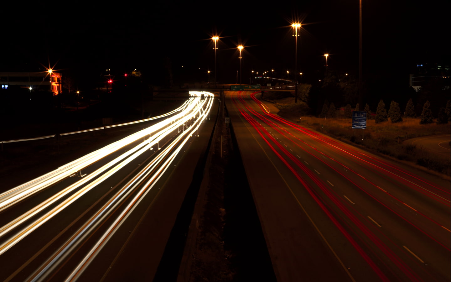 lighting equipment, building exterior, transportation, long exposure, street, outdoors, no people, city, city life, motion, illuminated, multiple lane highway, HD Wallpaper