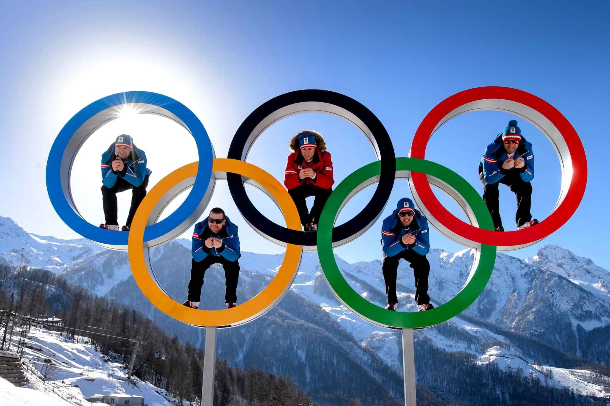 adult, day, shape, females, mature men, teamwork, mountain, cold temperature, geometric shape, sport, lifestyles, real people, young men, olympics, snow, HD Wallpaper