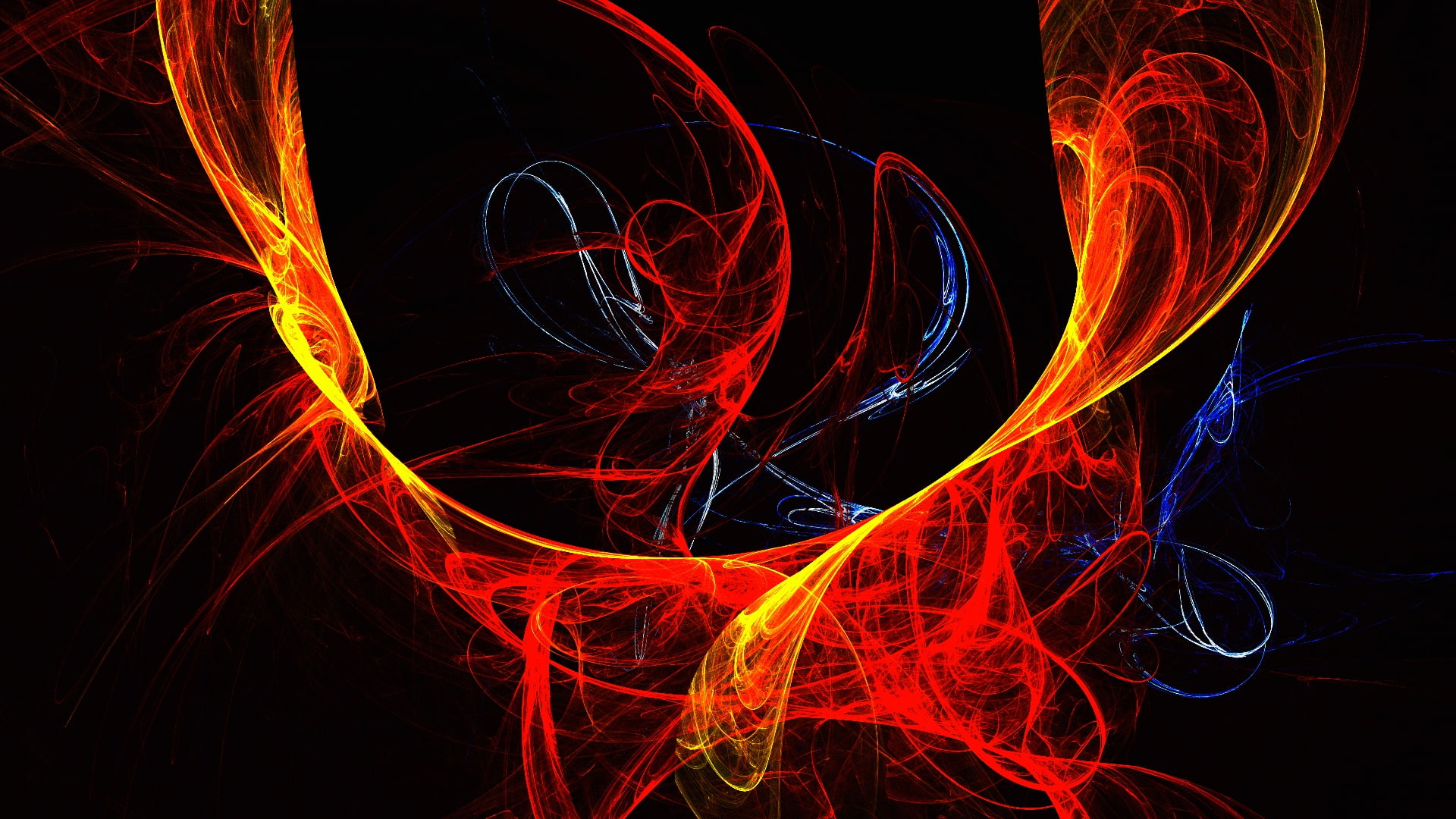 1080P, glowing, long exposure, black background, blurred motion, no people, pattern, burning, flowing, nature, night, wire wool, multi colored, abstract, HD Wallpaper