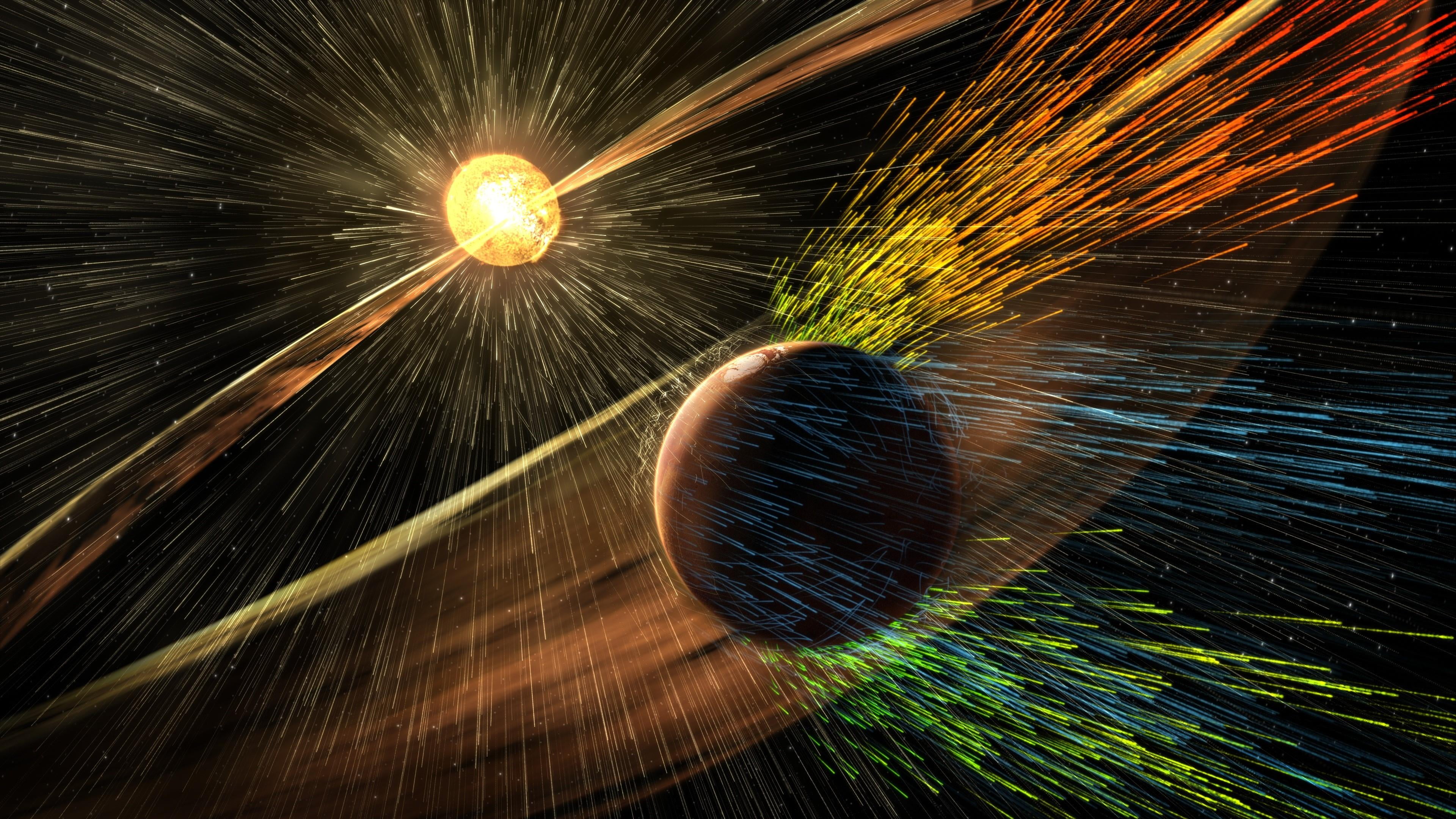 night, wire wool, firework display, 4K, no people, solar system, atmosphere, speed, universe, solar wind, glowing, blurred motion, exploding, black background, HD Wallpaper