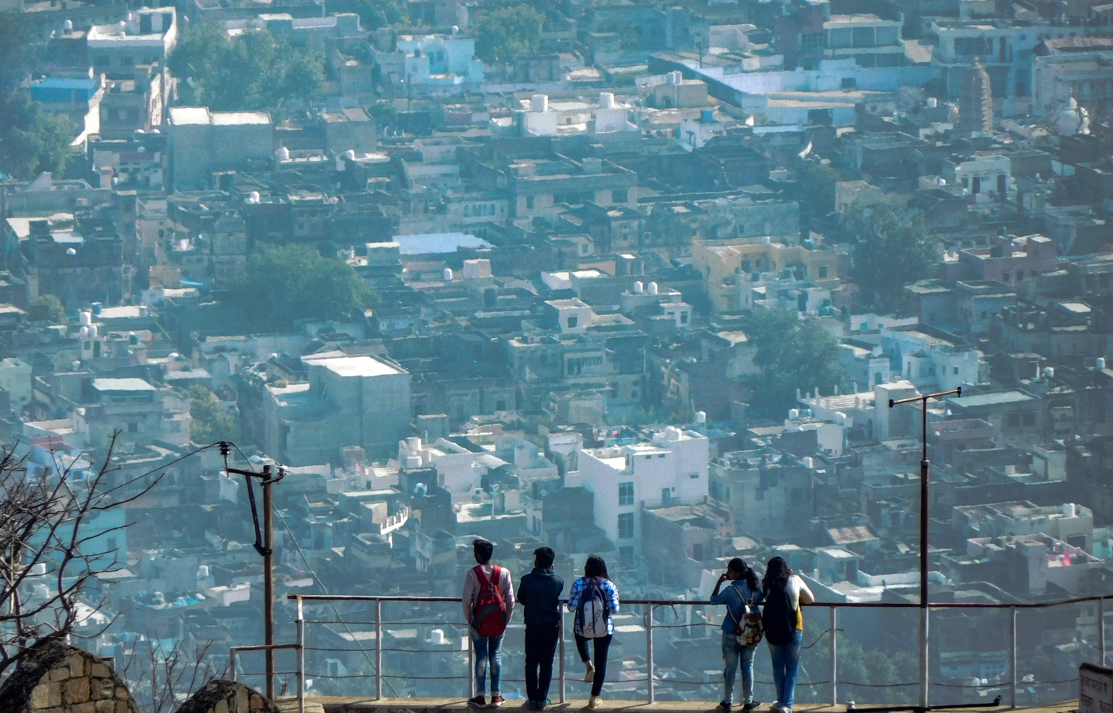 nature, women, city, built structure, day, hill, alwar, outdoors, leisure activity, standing, friends, city life, pedestrian, high angle view, walking, HD Wallpaper