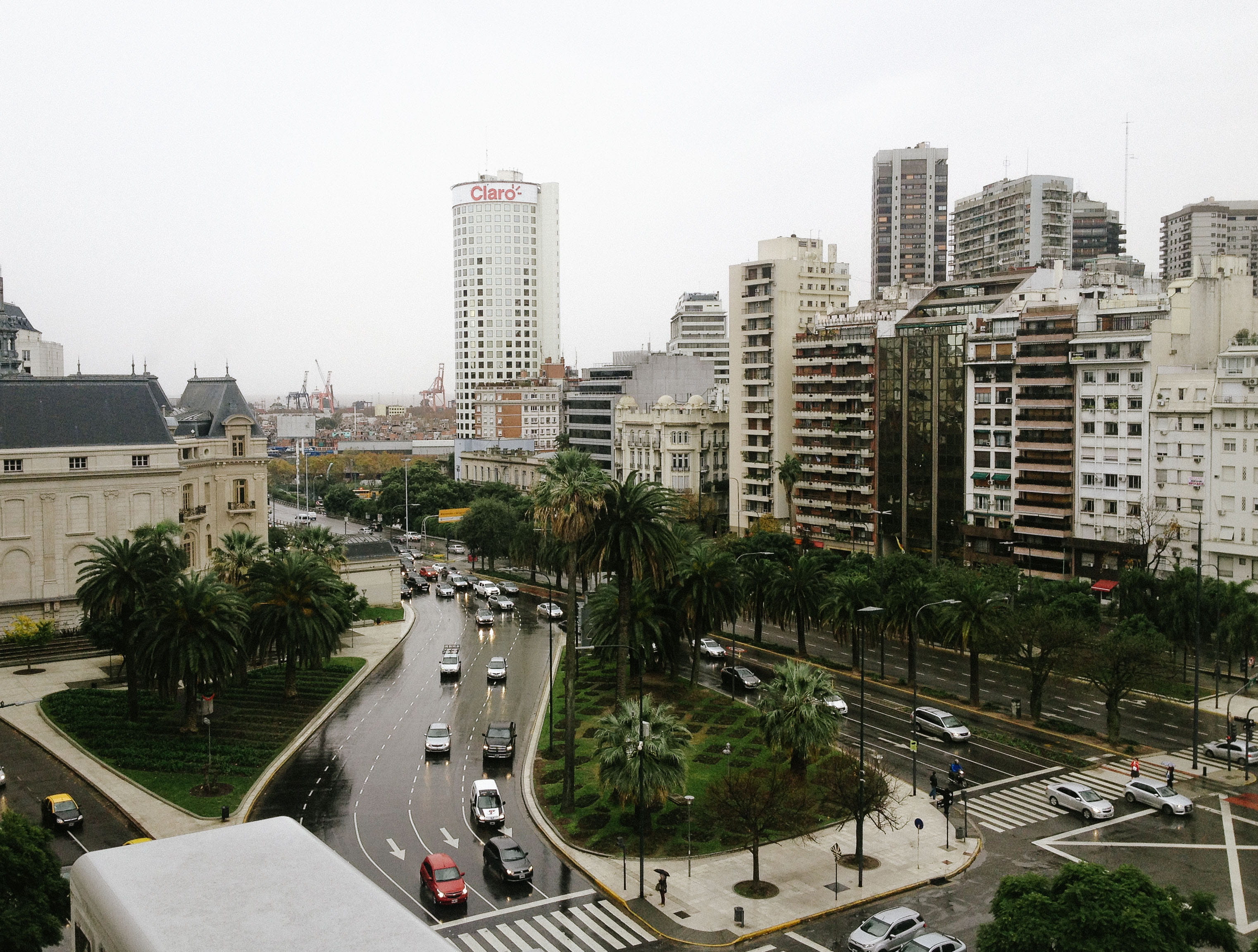 car, office building exterior, building exterior, road, land vehicle, sky, motor vehicle, rainy, nature, city street, buenos aires, avenue, recoleta, cityscape, HD Wallpaper