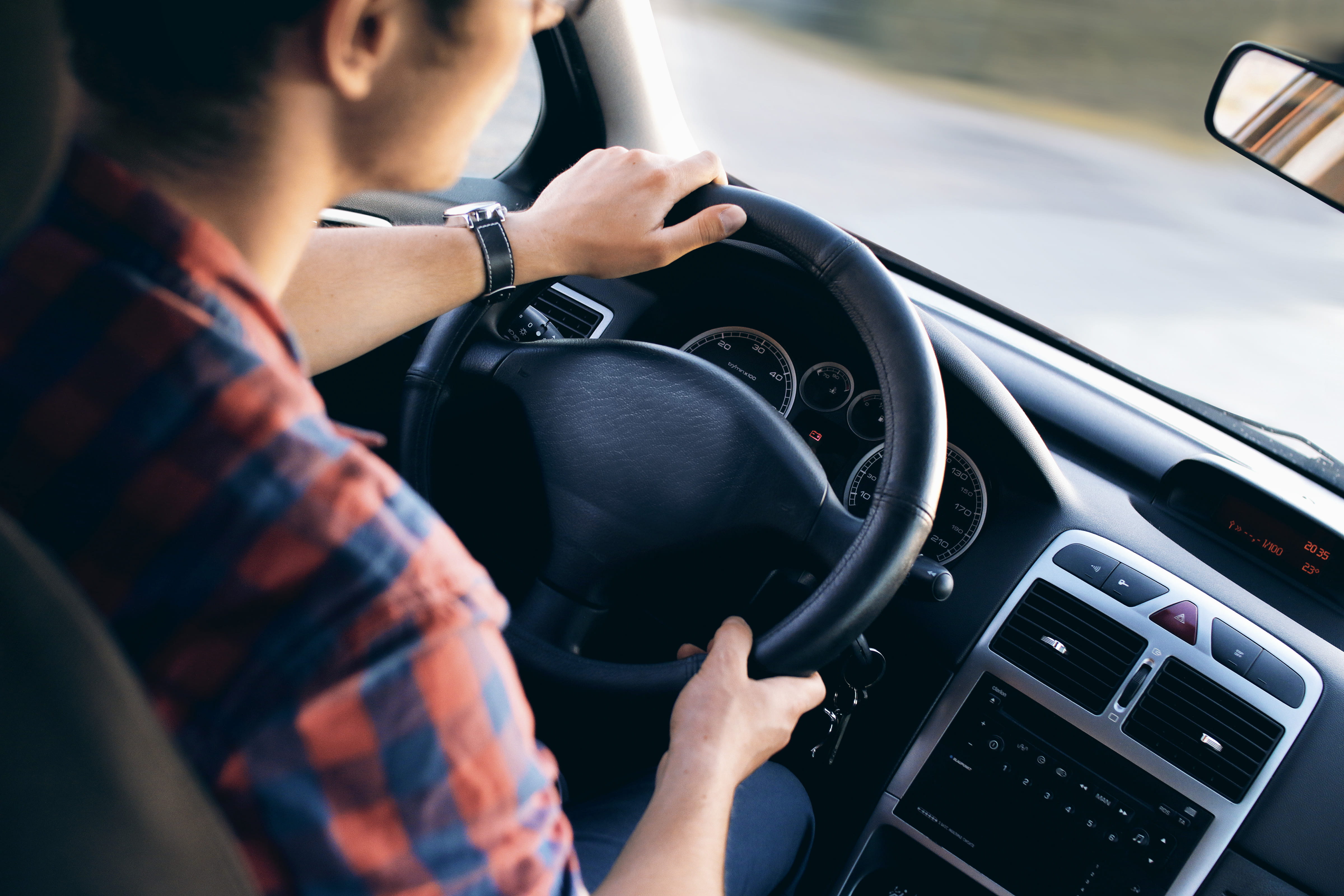 modern, vehicle interior, steering wheel, transport, motion, motor vehicle, men, driving, one person, man, blur, windshield, car interior, seat, street, HD Wallpaper