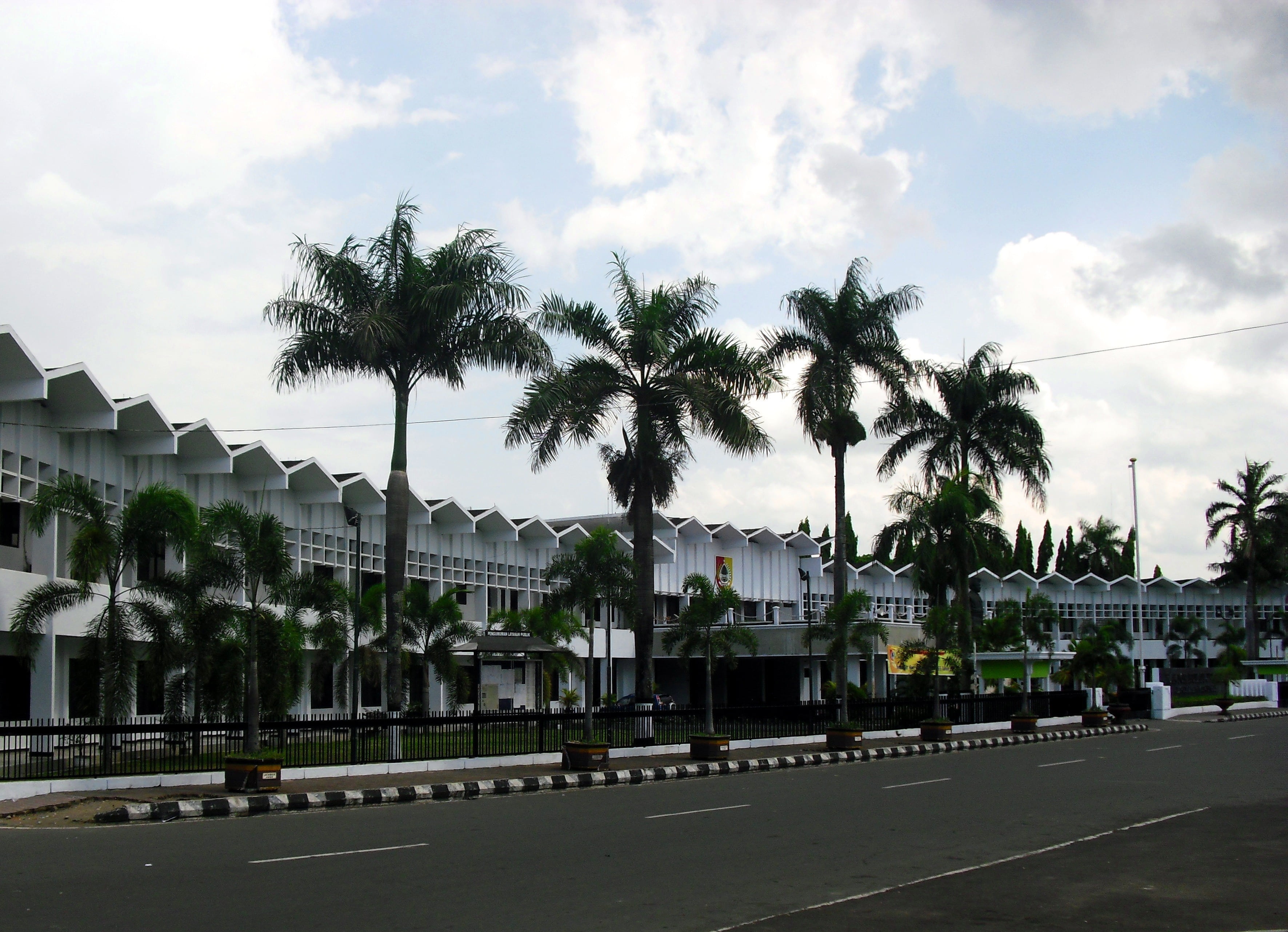 jember, nature, coconut palm tree, motor vehicle, tree, building, office, road, palm tree, city, plant, street, mode of transportation, outdoors, asian, HD Wallpaper