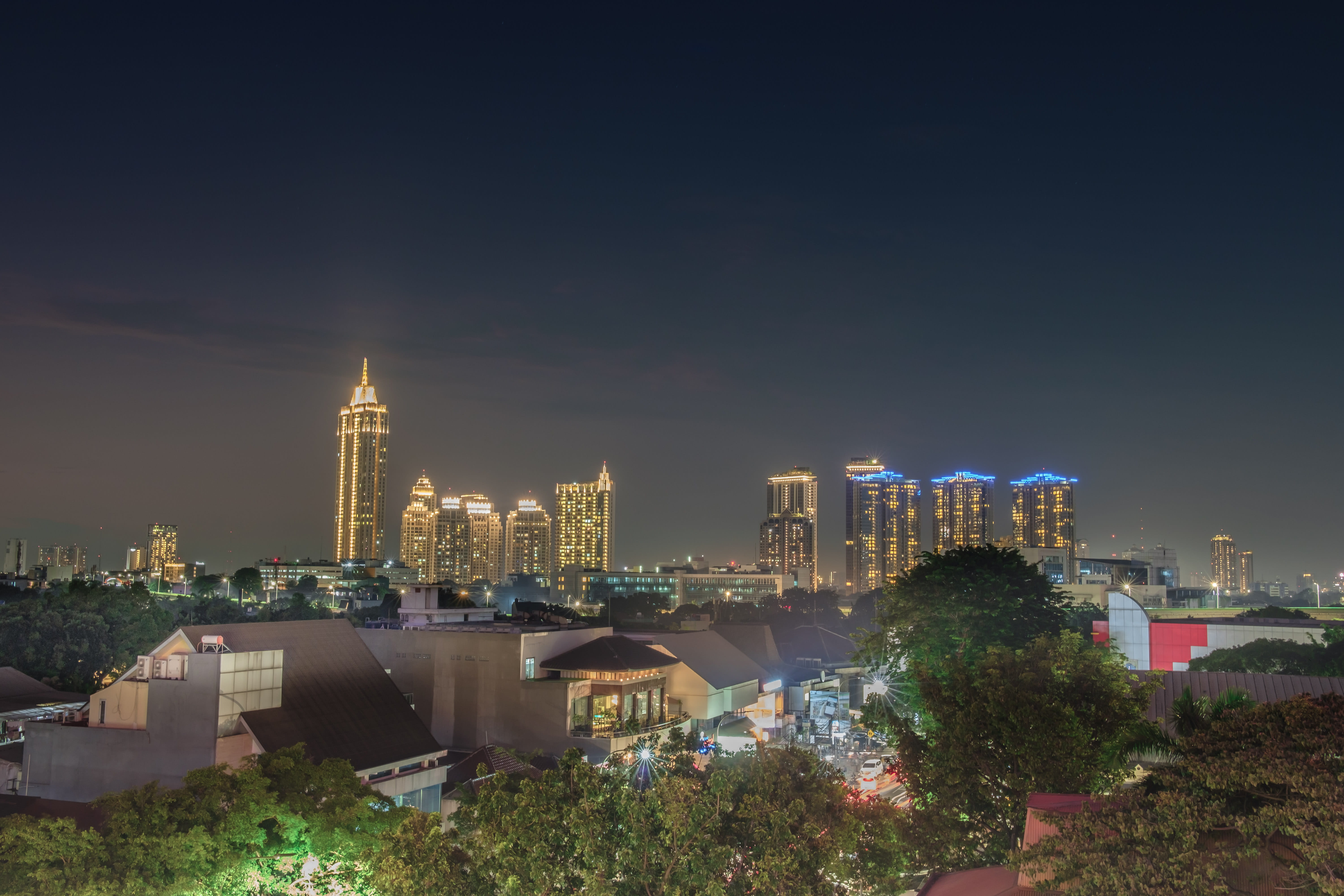 sky, nature, city, beautiful, residential district, blok m, plant, outdoors, office building exterior, skyscraper, tower, tree, modern, spire, architecture, HD Wallpaper