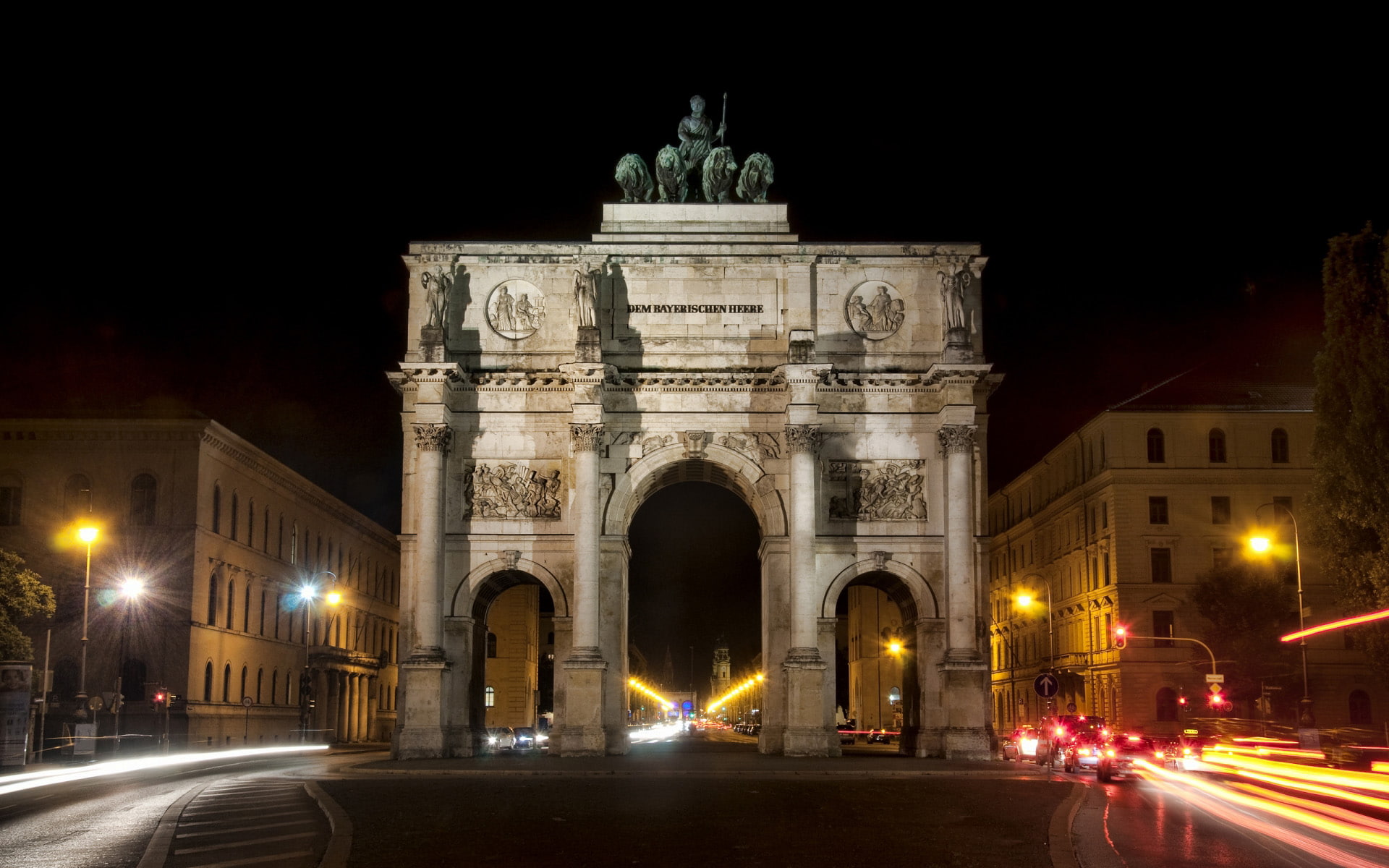 triumphe, arc, siegestor, munich, de, travel and world, 1080P, HD Wallpaper