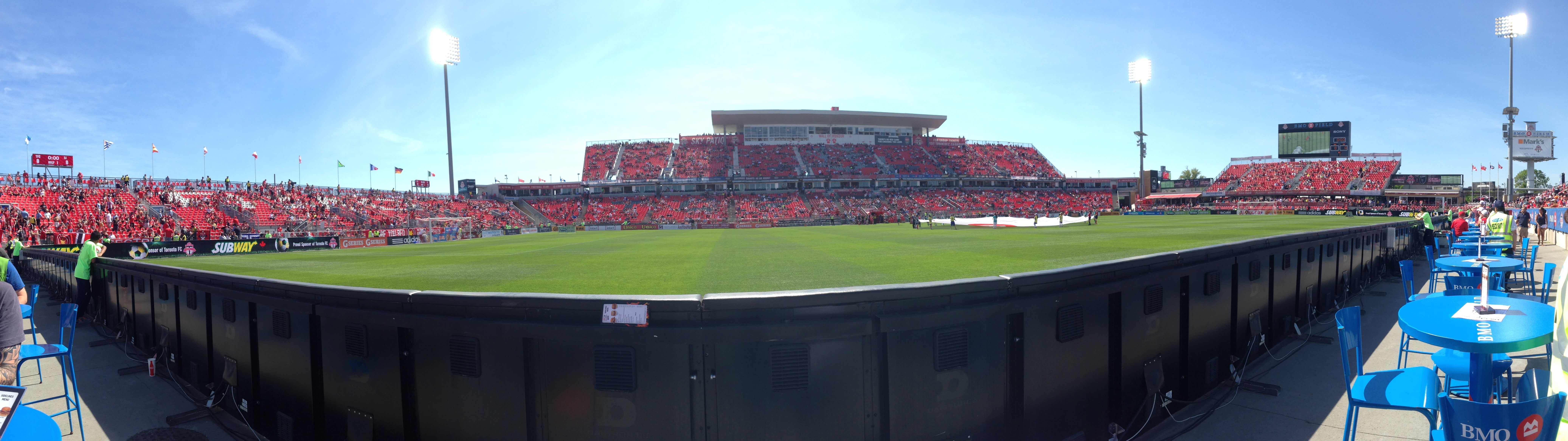 spectator, seat, stadium, fan - enthusiast, sport, outdoors, group of people, bleachers, city, grass, sky, crowd, panoramic, soccer field, soccer, panoramas, HD Wallpaper