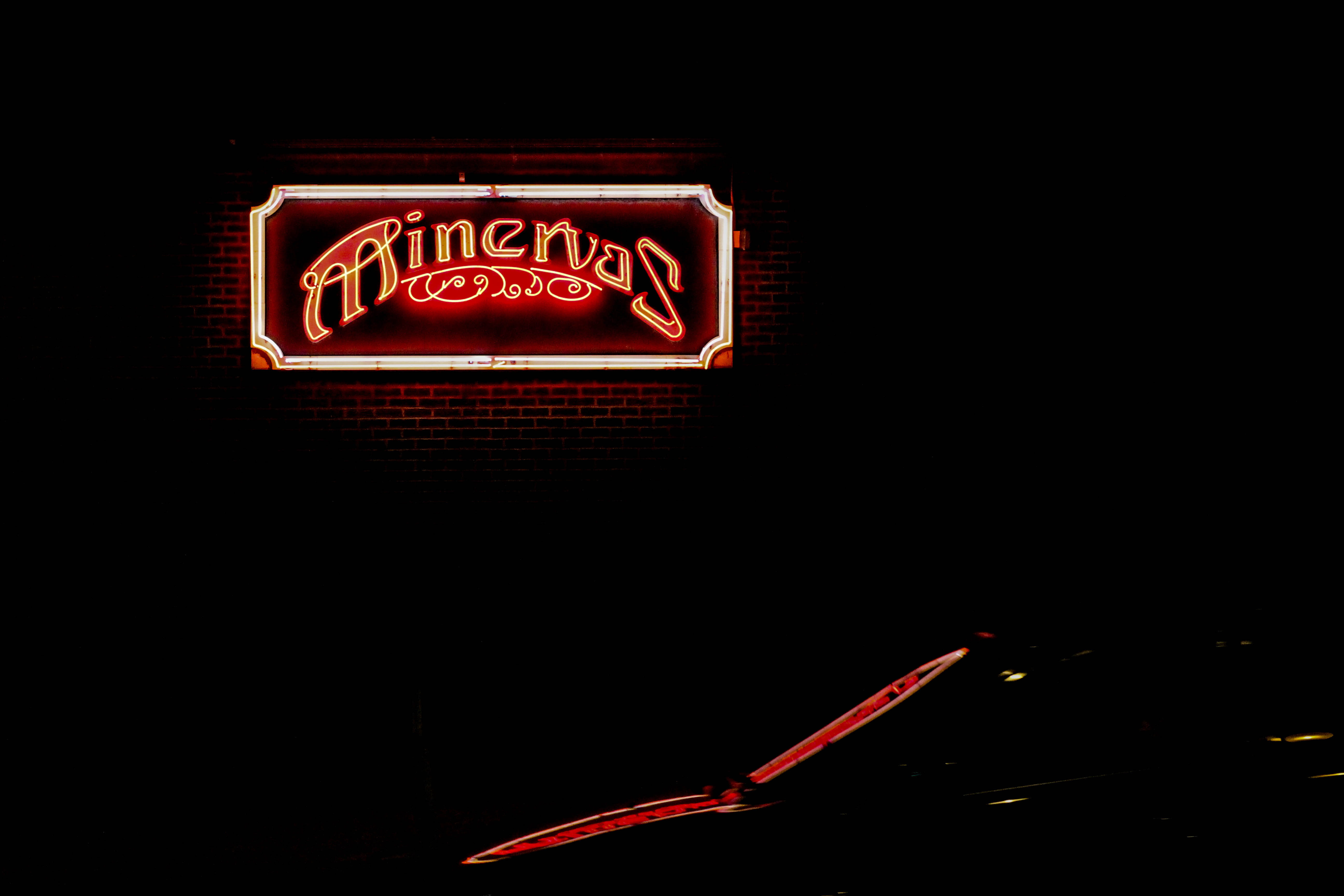 illuminated, glowing, red, architecture, minervas, lighting, lighting equipment, united state, neonlight, information, nightlife, copy space, restaurant, HD Wallpaper