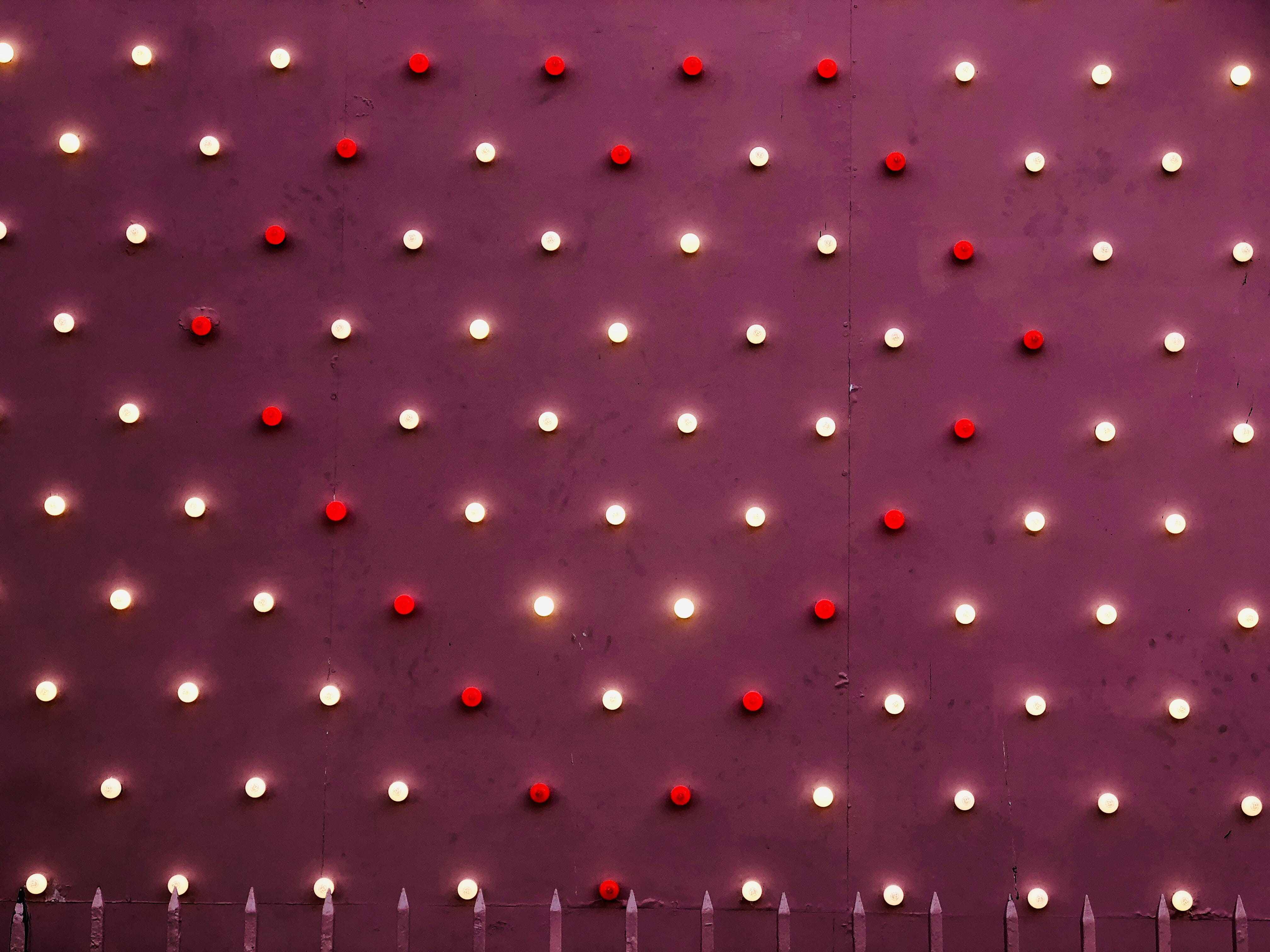 polka dot, red, repetition, flame, strawberry, 4K, no people, illuminated, hanging, celebration, food, united kingdom, event, night, ceiling, backgrounds, HD Wallpaper