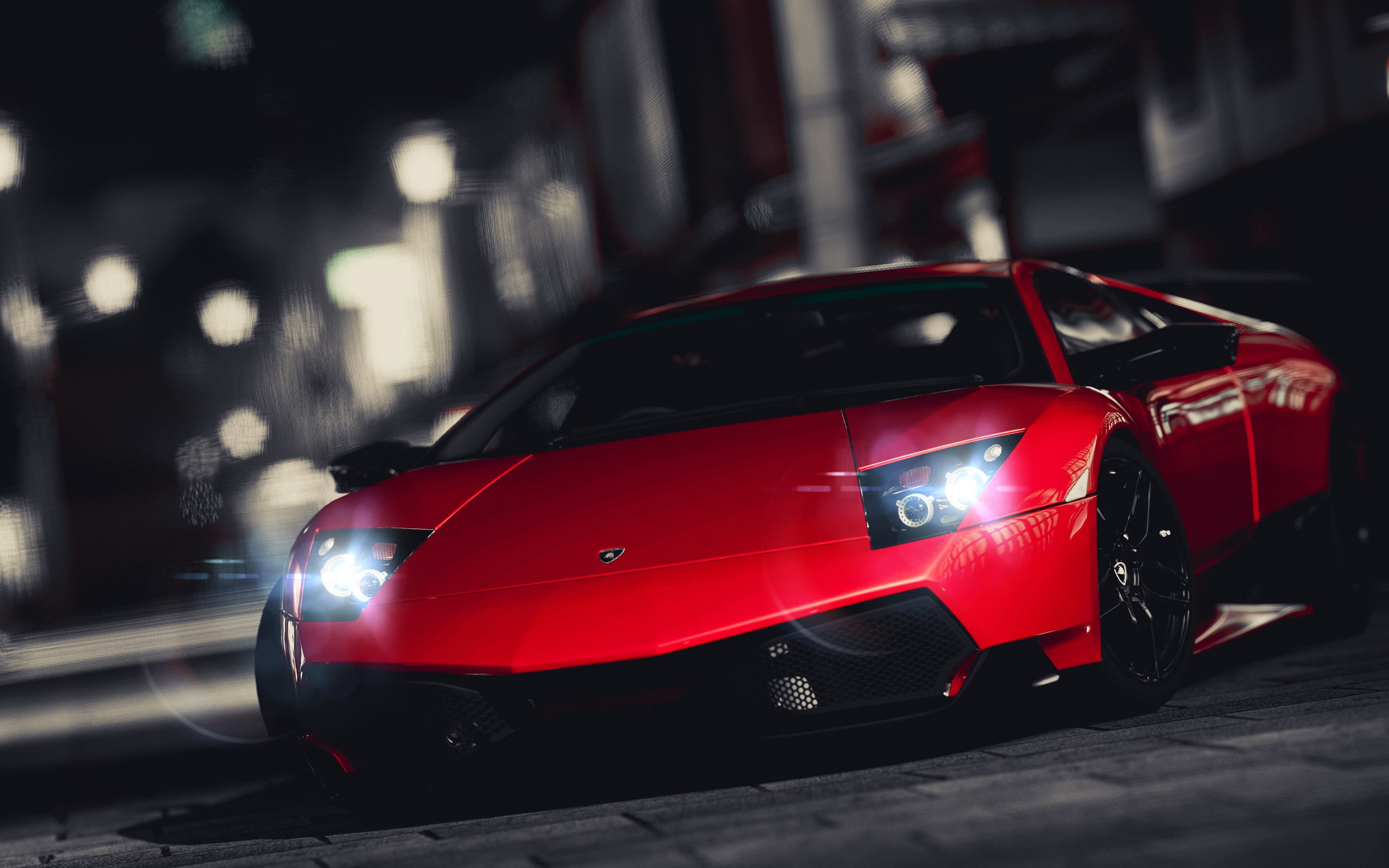 car, bmw, murcielago, 2K, superveloce, red, sports, lamborghini, black, HD Wallpaper