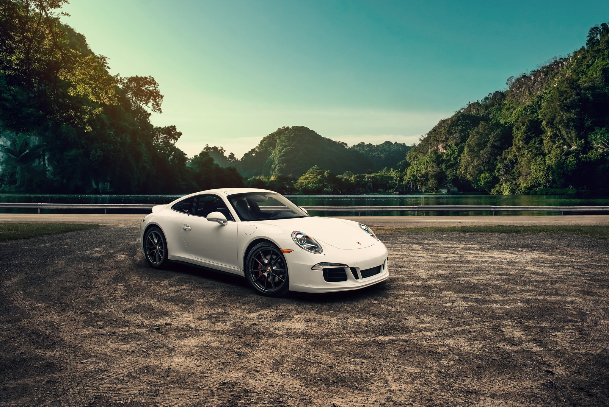 4s, tree, sky, coupe, status Car, 1080P, modern, plant, non-urban scene, porsche, transportation, engine, technology, field, mode of transportation, car, HD Wallpaper