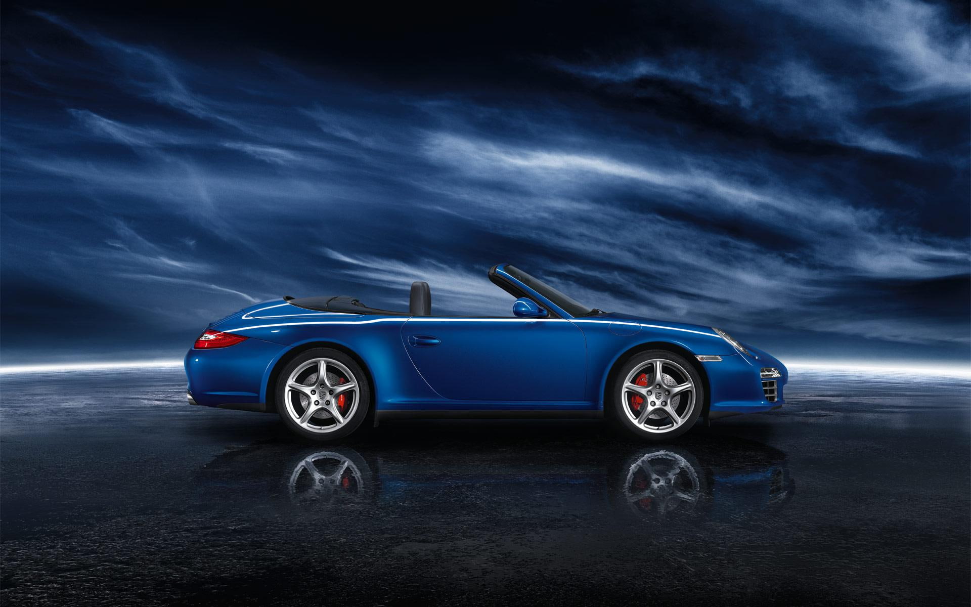 cars, s, porsche, carrera, blue, 1080P, cabriolet, convertible, HD Wallpaper