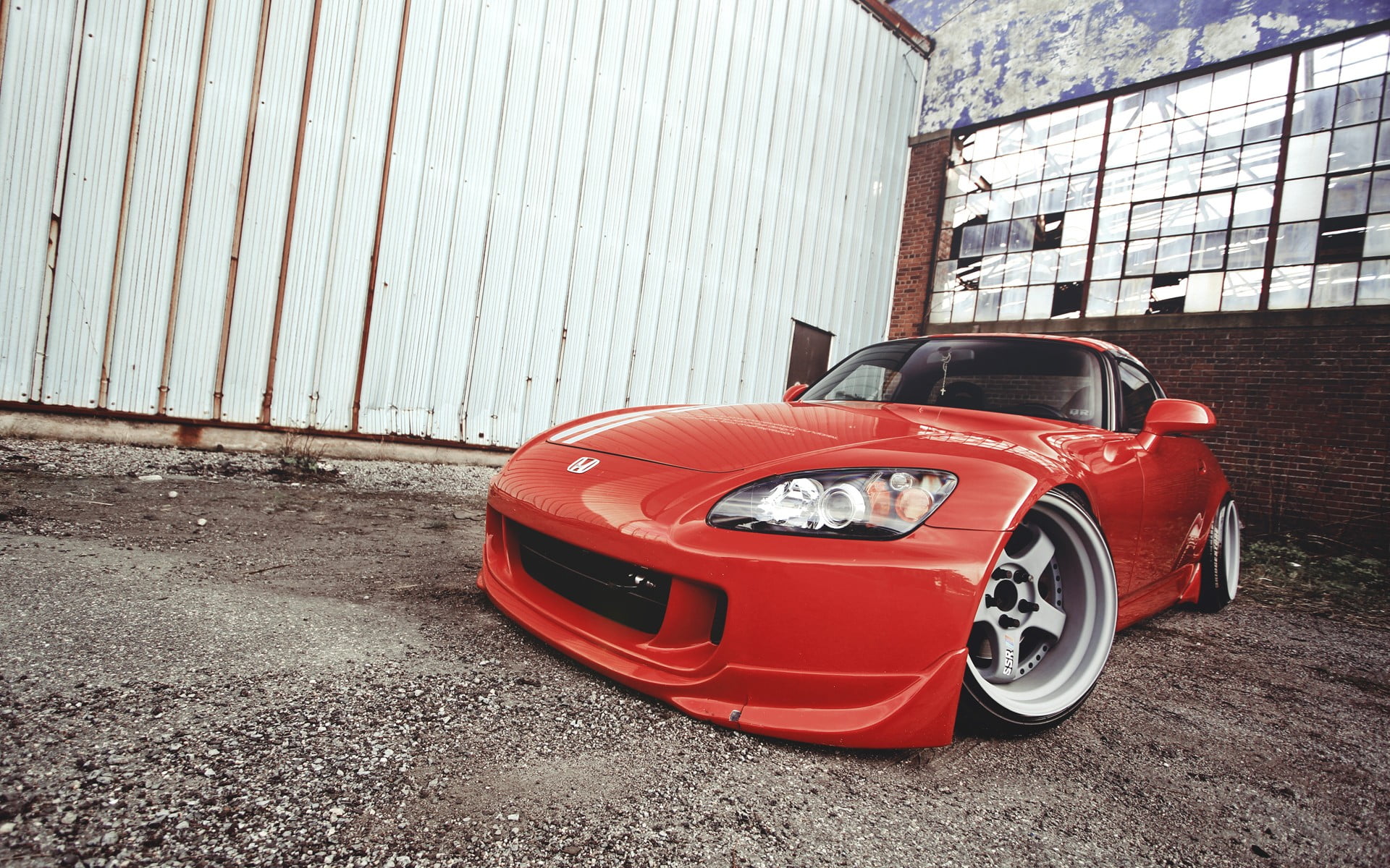 wall, no people, wall - building feature, Honda, retro styled, day, built structure, vintage car, land vehicle, building exterior, transportation, s2000, HD Wallpaper