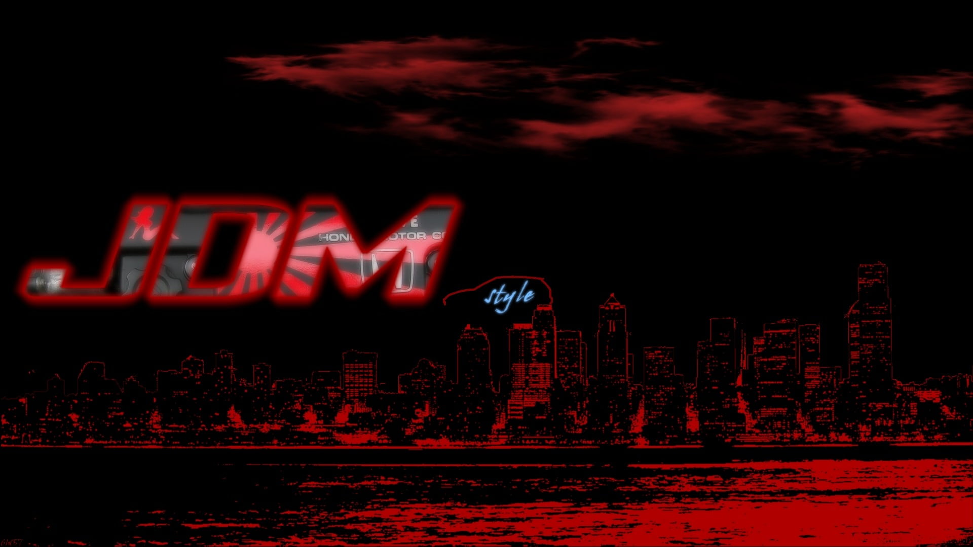 digital composite, dark, no people, illuminated, Honda Civic, print, JDM, cars, building exterior, text, western script, outdoors, black, capital letter, HD Wallpaper