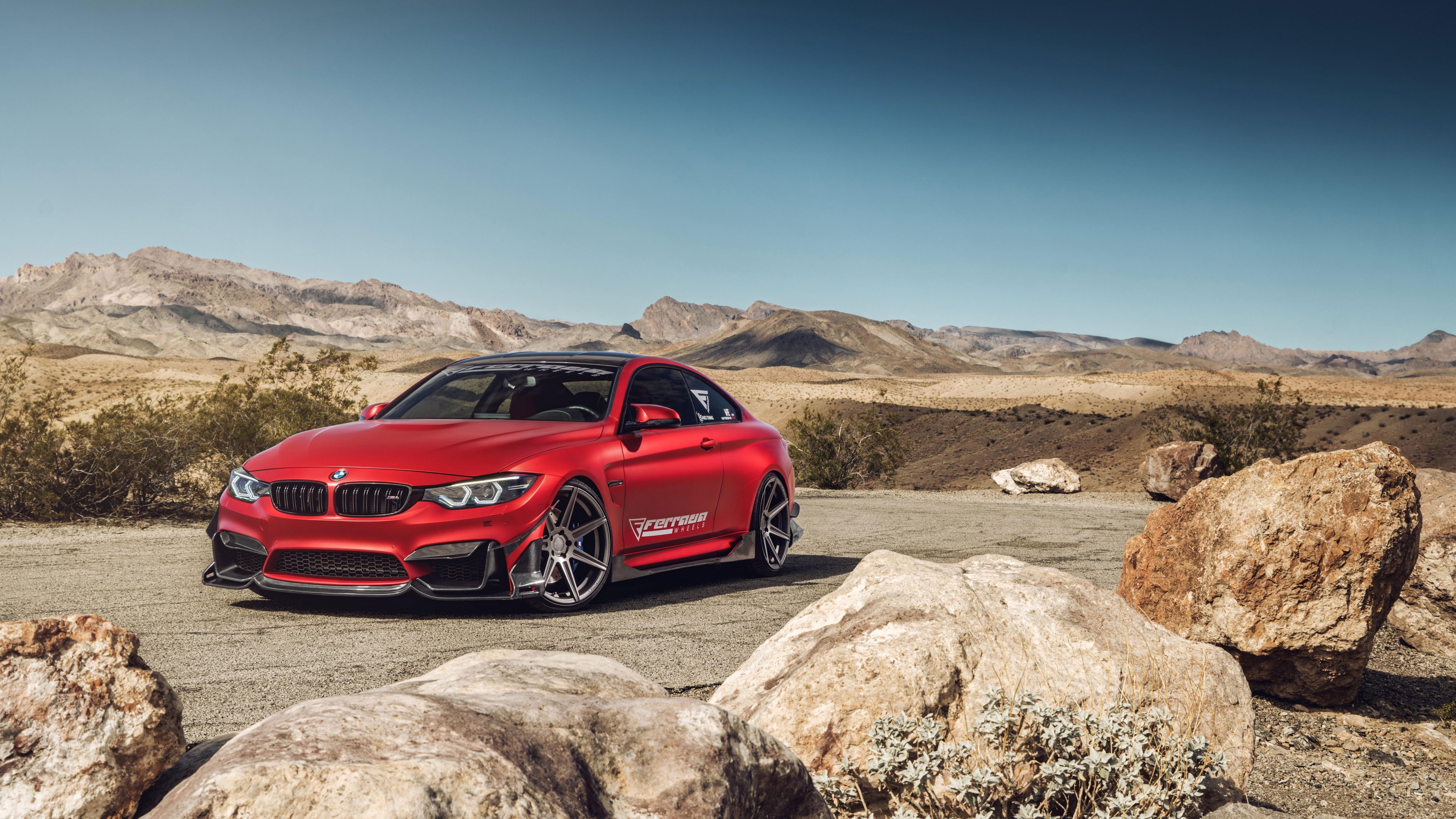 ferrada wheels, luxury vehicle, sky, 5K, car, dream car, sports car, red car, landscape, wheels, ferrada, bmw m4, bmw, HD Wallpaper