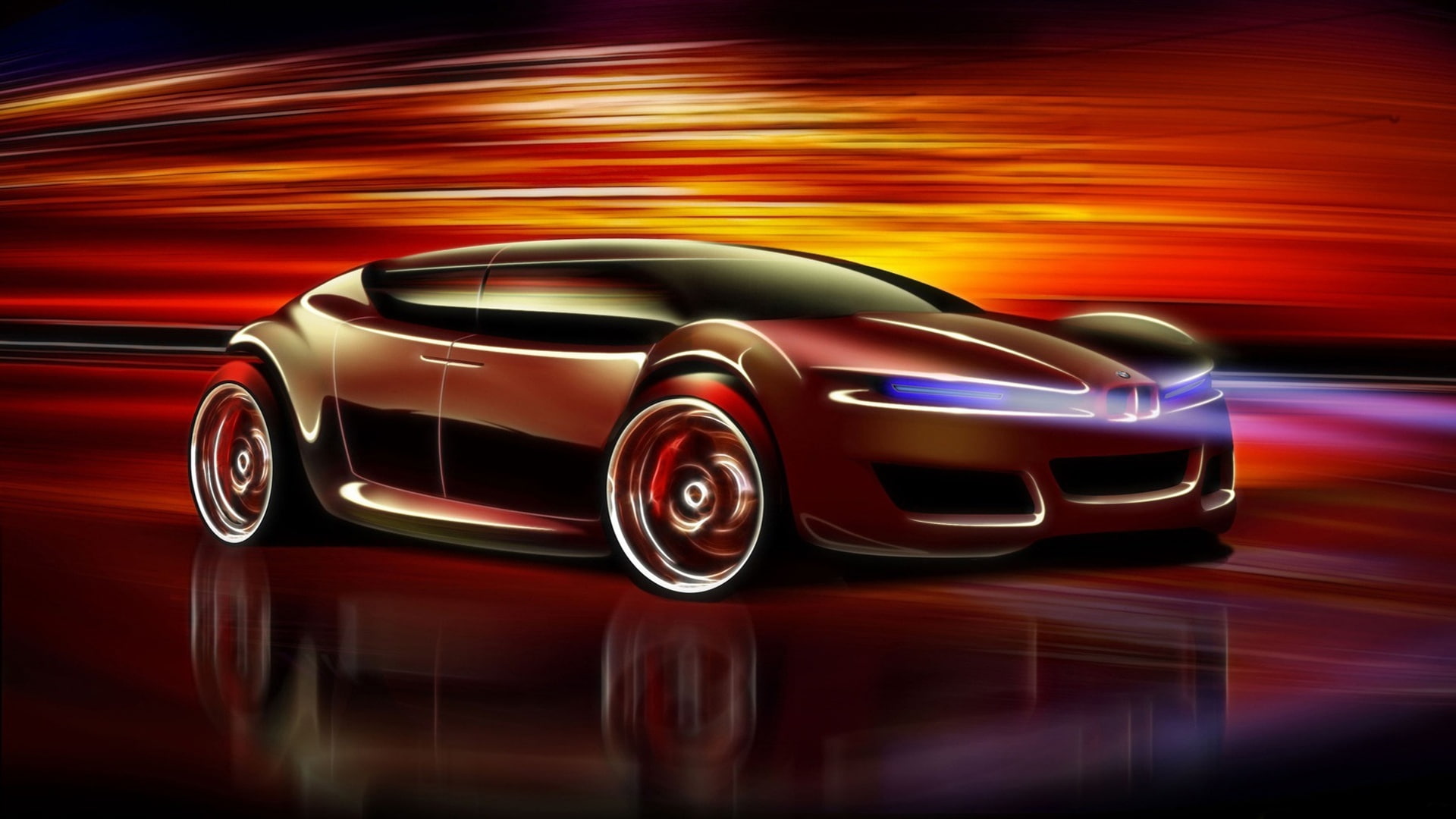 3D, d, hd, Abstract, beautiful, car, bmw, art, series, colors, Dream, cars, 1080P, HD Wallpaper