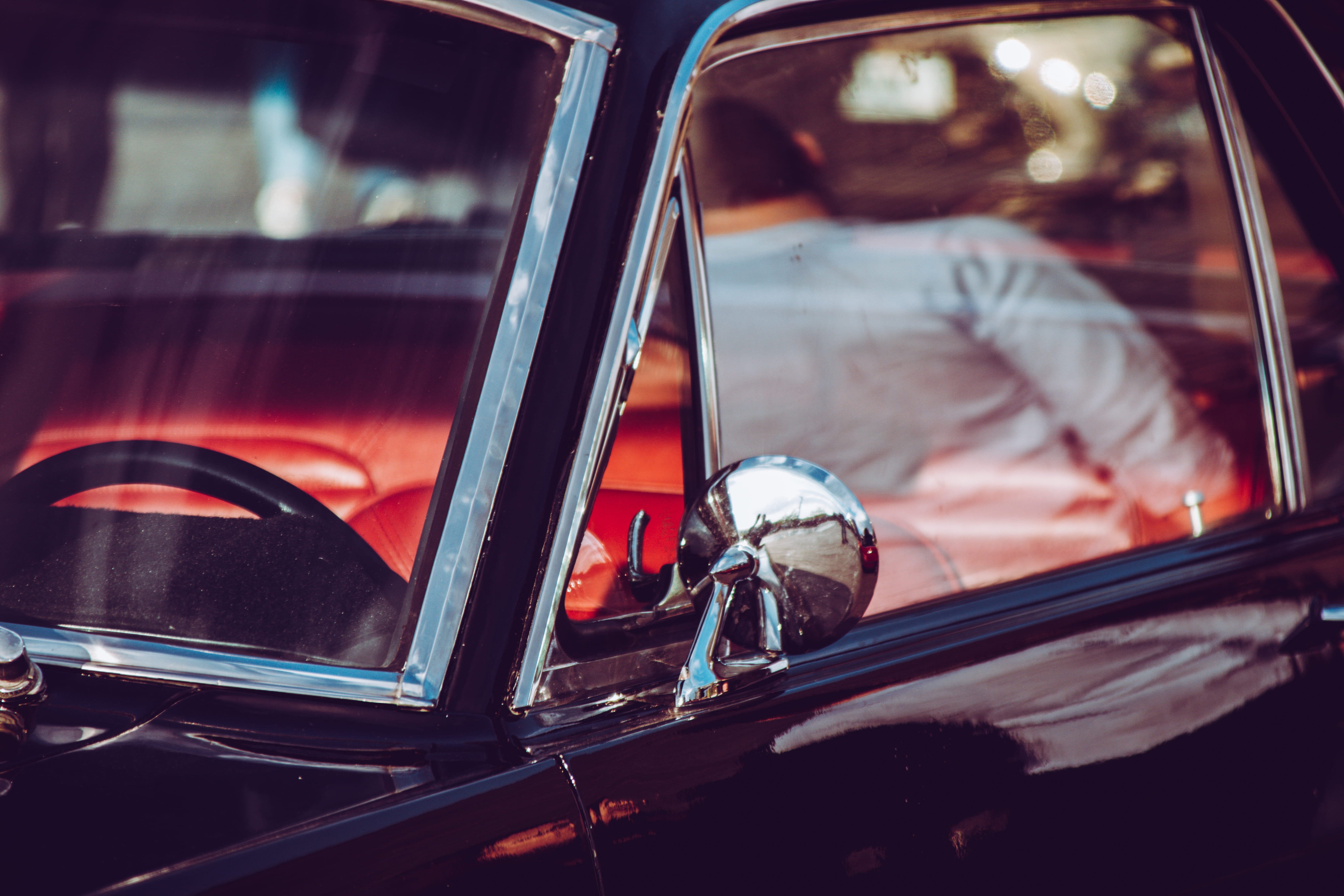 mode of transportation, mirror, standing, dream car, glass, sport, closed, adult, windshield, car, men, transportation, land vehicle, retro styled, people, HD Wallpaper