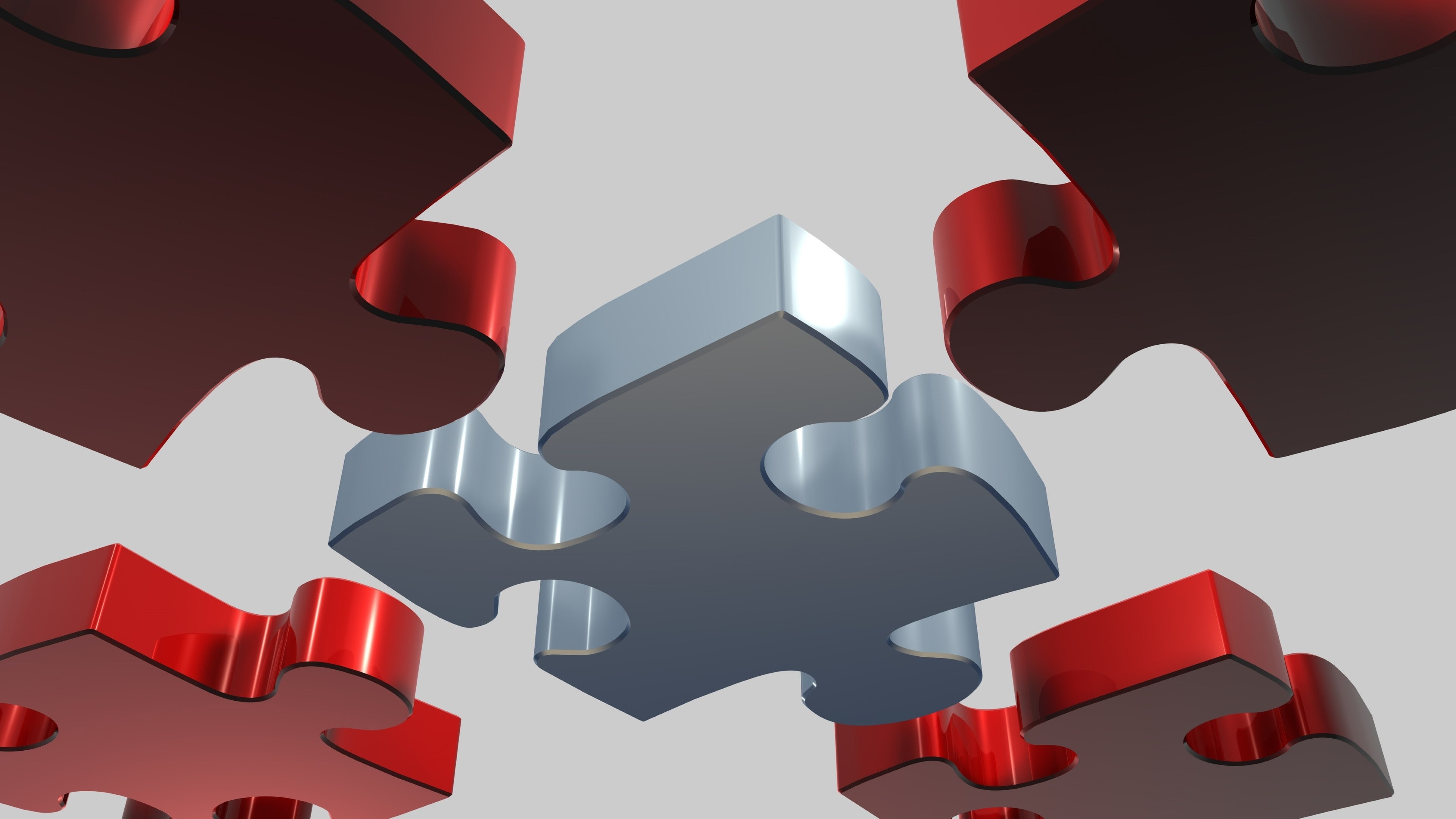 puzzles pieces, white color, shape, close-up, large group of objects, creativity, red, teamwork, three dimensional, white background, nature, connection, HD Wallpaper