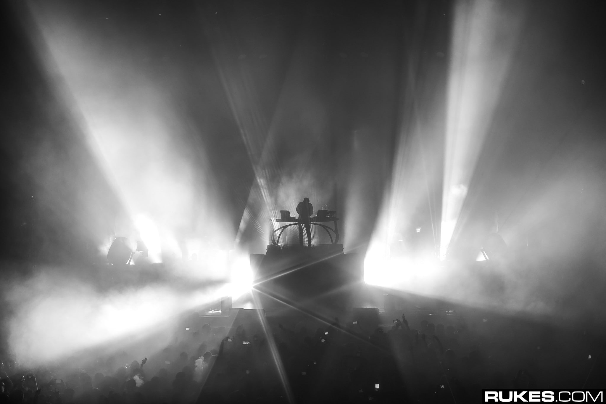 DJ, photography, 1080P, Rukes, silhouette, lights, HD Wallpaper