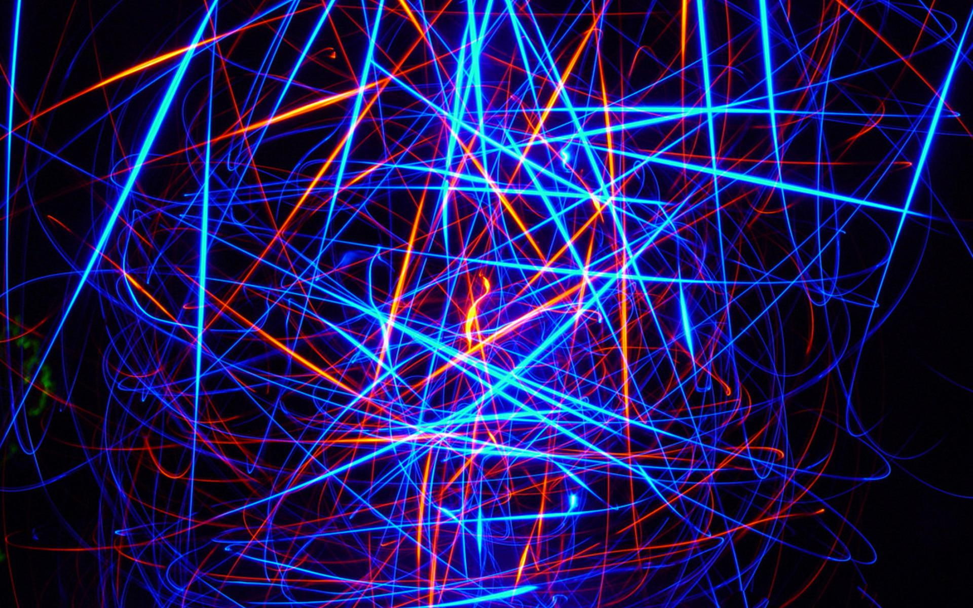 laser, orange, line, 1080P, 1920x1200, abstract, lines, light, blue, HD Wallpaper