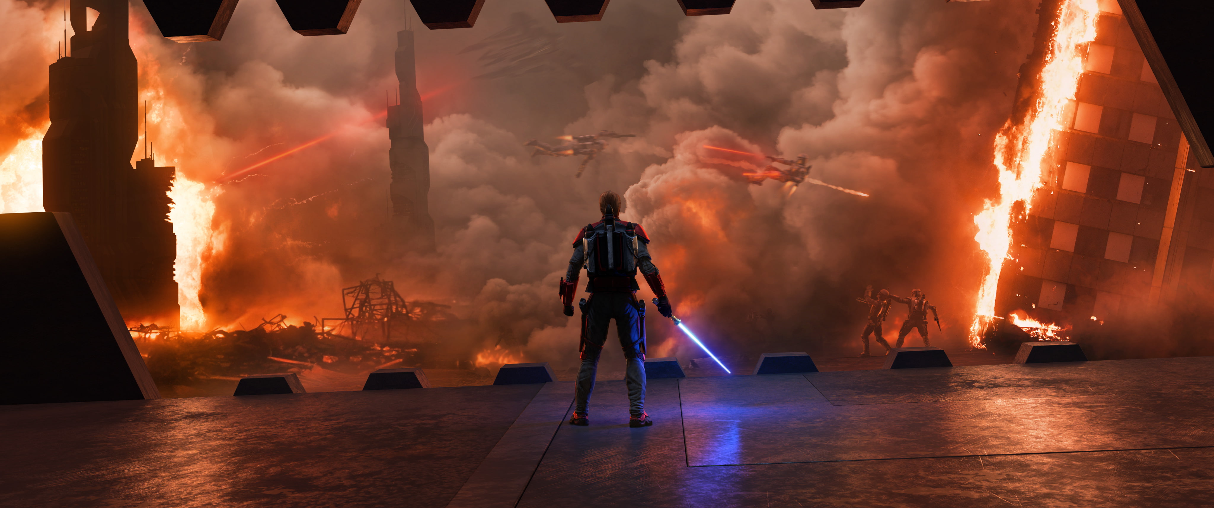fire, star, destruction, heat - temperature, flame, one person, 4K, smoke - physical structure, burning, warning sign, mandalore, full length, holding, HD Wallpaper