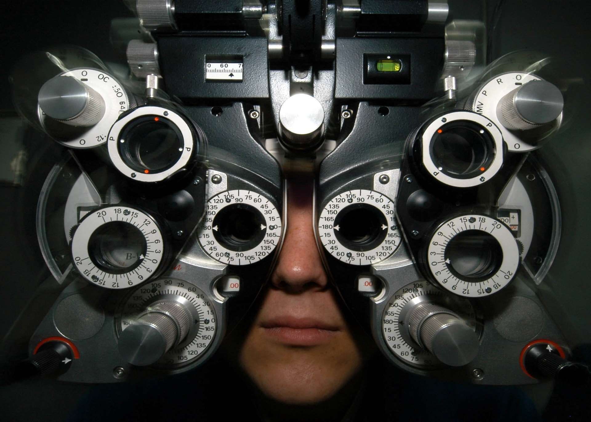 test, front view, human eye, close-up, vision, portrait, adult, healthcare, eye test equipment, mid adult, one person, optical, equipment, eyeglasses, eye, HD Wallpaper