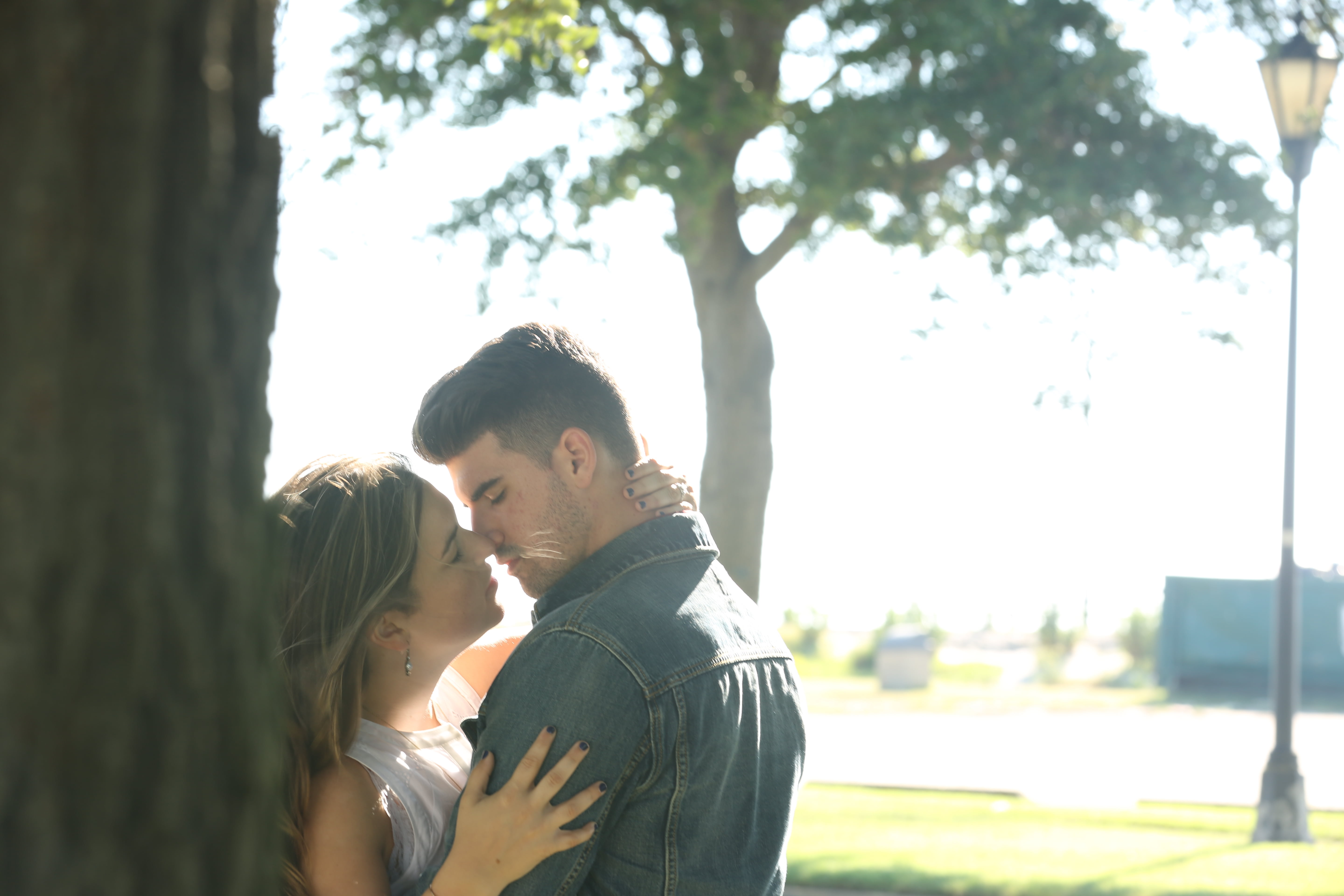 lifestyles, heterosexual Couple, tree trunk, emotion, people, man, happiness, trees, young Adult, men, togetherness, guy, casual Clothing, smiling, outdoor, HD Wallpaper