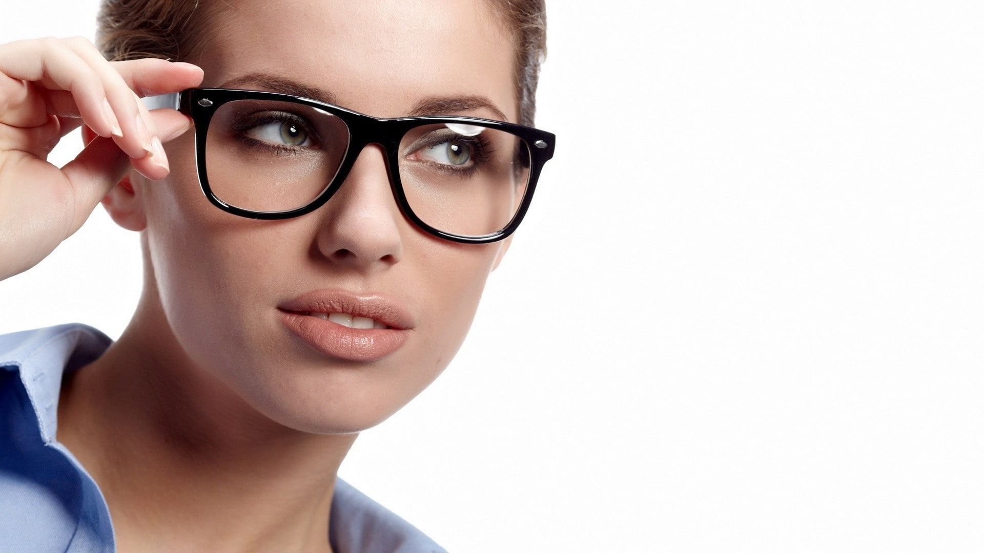 one person, glasses, cut out, contemplation, face, human face, eyewear, brunette, beautiful people, beauty, model, body part, looking at camera, beautiful woman, HD Wallpaper