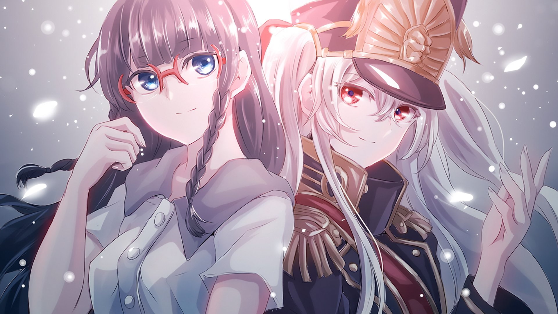 Re:Creators, disguise, studio shot, adult, two people, indoors, young adult, looking at camera, occupation, friendship, 1080P, Setsuna Shimazaki, Gunpuku no Himegimi, HD Wallpaper
