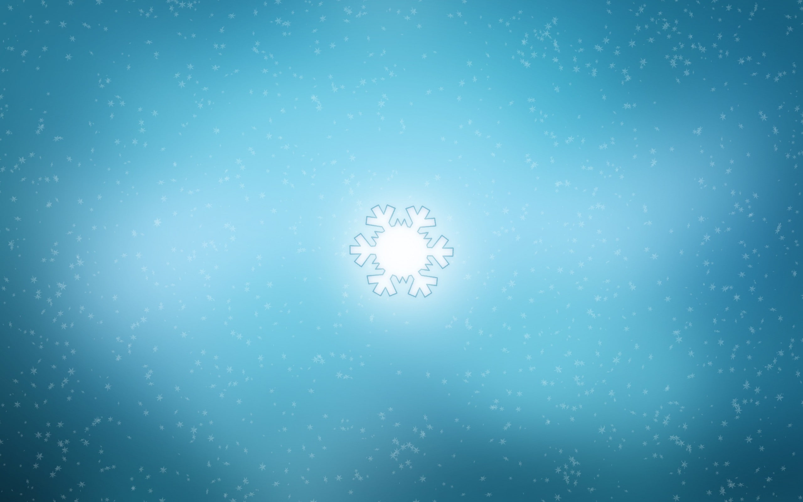 Christmas, 2K, snow flakes, cyan, New Year, HD Wallpaper