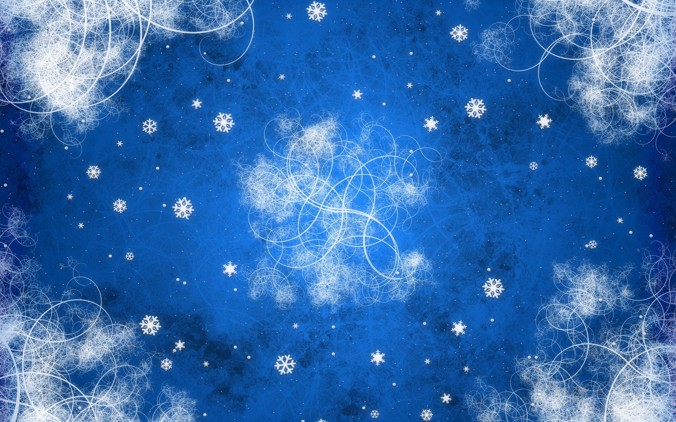 artwork, shapes, 2K, digital art, snow flakes, HD Wallpaper