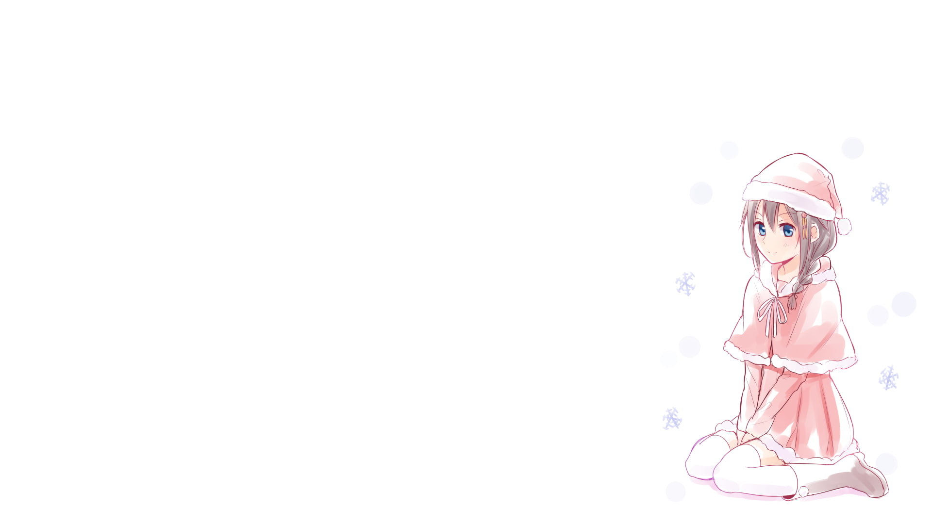 human representation, white background, Santa hats, simple background, snow flakes, female likeness, Christmas, one person, studio shot, dress, front view, HD Wallpaper