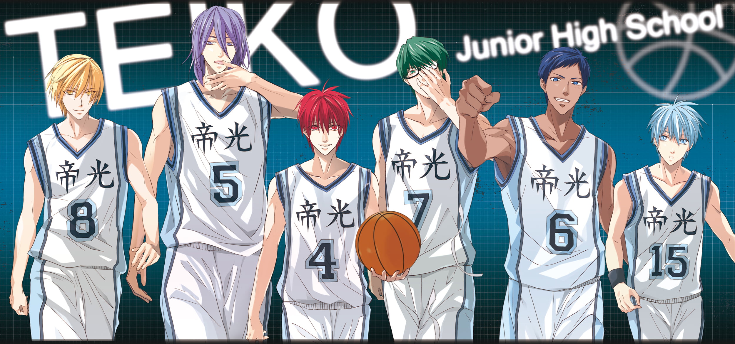 adult, 1080P, in a row, sport, casual clothing, day, music, front view, women, group of people, Kuroko no Basket, multi colored, lifestyles, men, clothing, HD Wallpaper