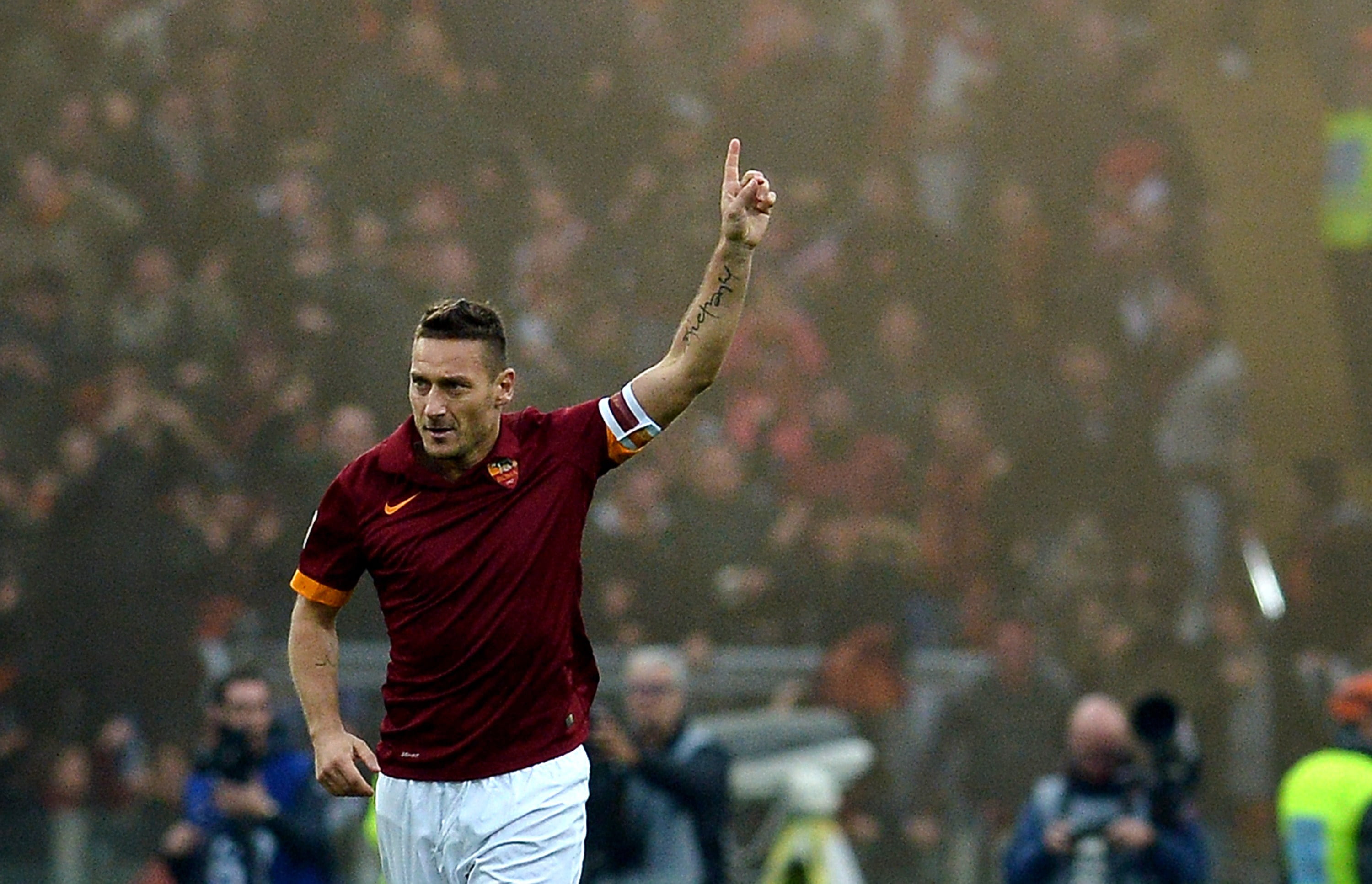 red, ASR, Football, sport, Goal, Nike, Totti, 2K, Francesco Totti, Football Player, AS Roma, captain, Rome, HD Wallpaper