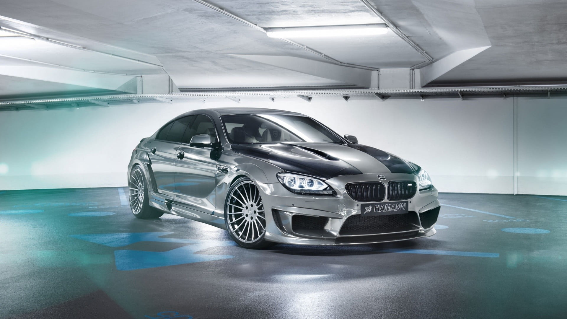 shiny, metal, 1080P, silver cars, luxury, technology, silver - metal, silver colored, BMW M6 Gran Coupe, bmw, vehicle, ceiling, gray, inside, futuristic, HD Wallpaper