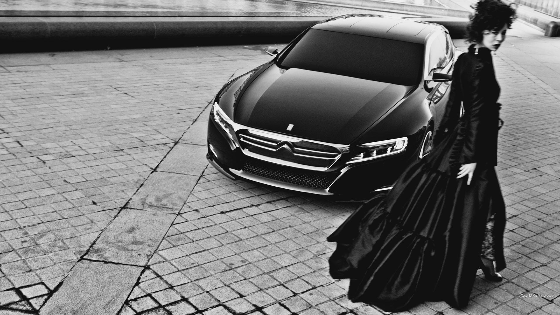 motor vehicle, real people, 1080P, travel, high angle view, citroen, concept cars, street, mode of transportation, bag, car, black, one person, day, city, HD Wallpaper