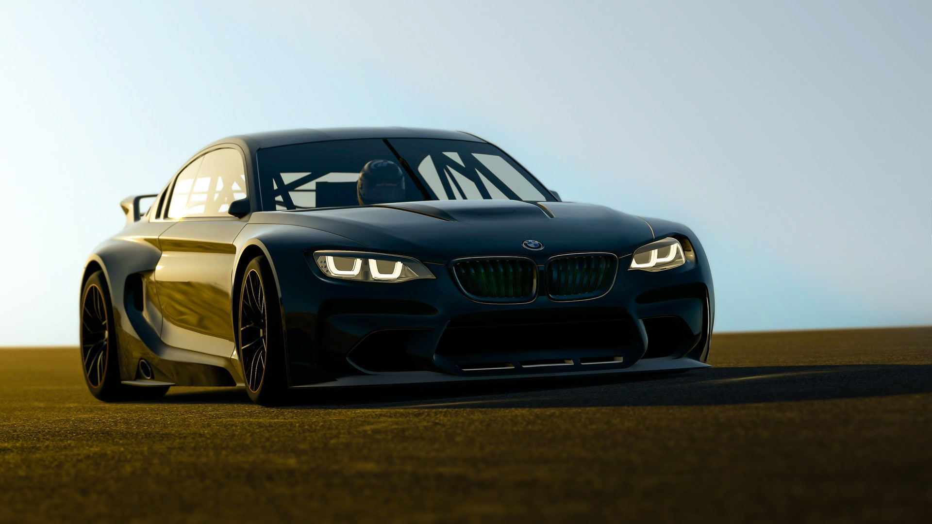 Black, BMW, 1080P, Lights, Front, Car, View, HD Wallpaper