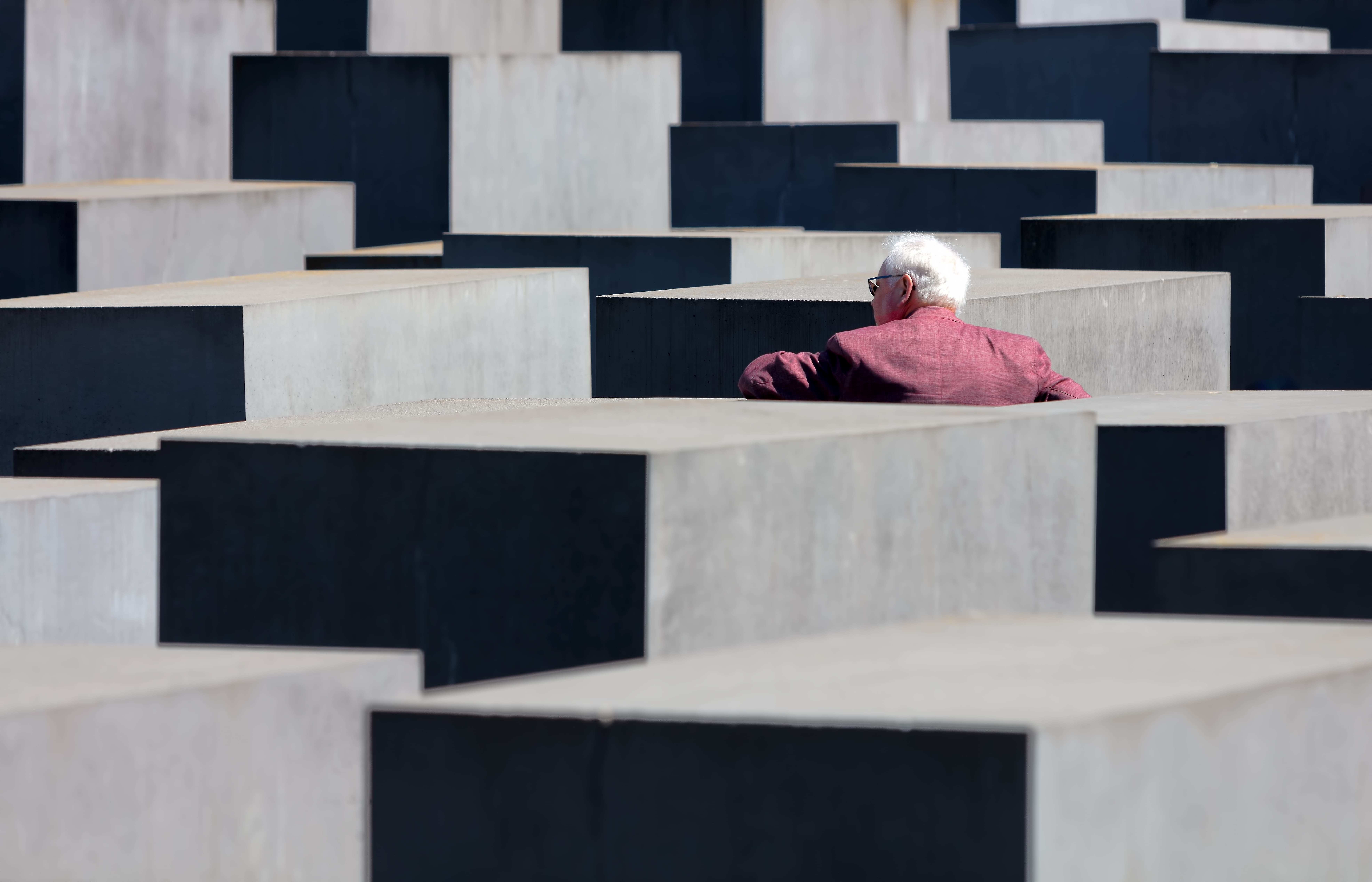 concrete, standing, headshot, slab, selective focus, beside, adult, casual clothing, cube, outdoors, wall, women, one person, contemplation, hidden, old, HD Wallpaper