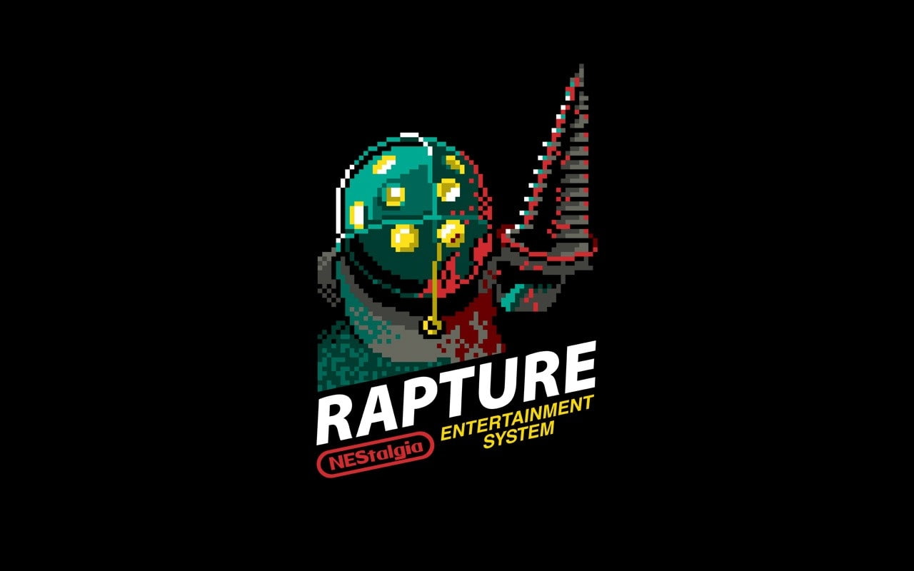 retro, nes, hd, 720P, art, game, bioshock, bit, rapture, games, video, HD Wallpaper