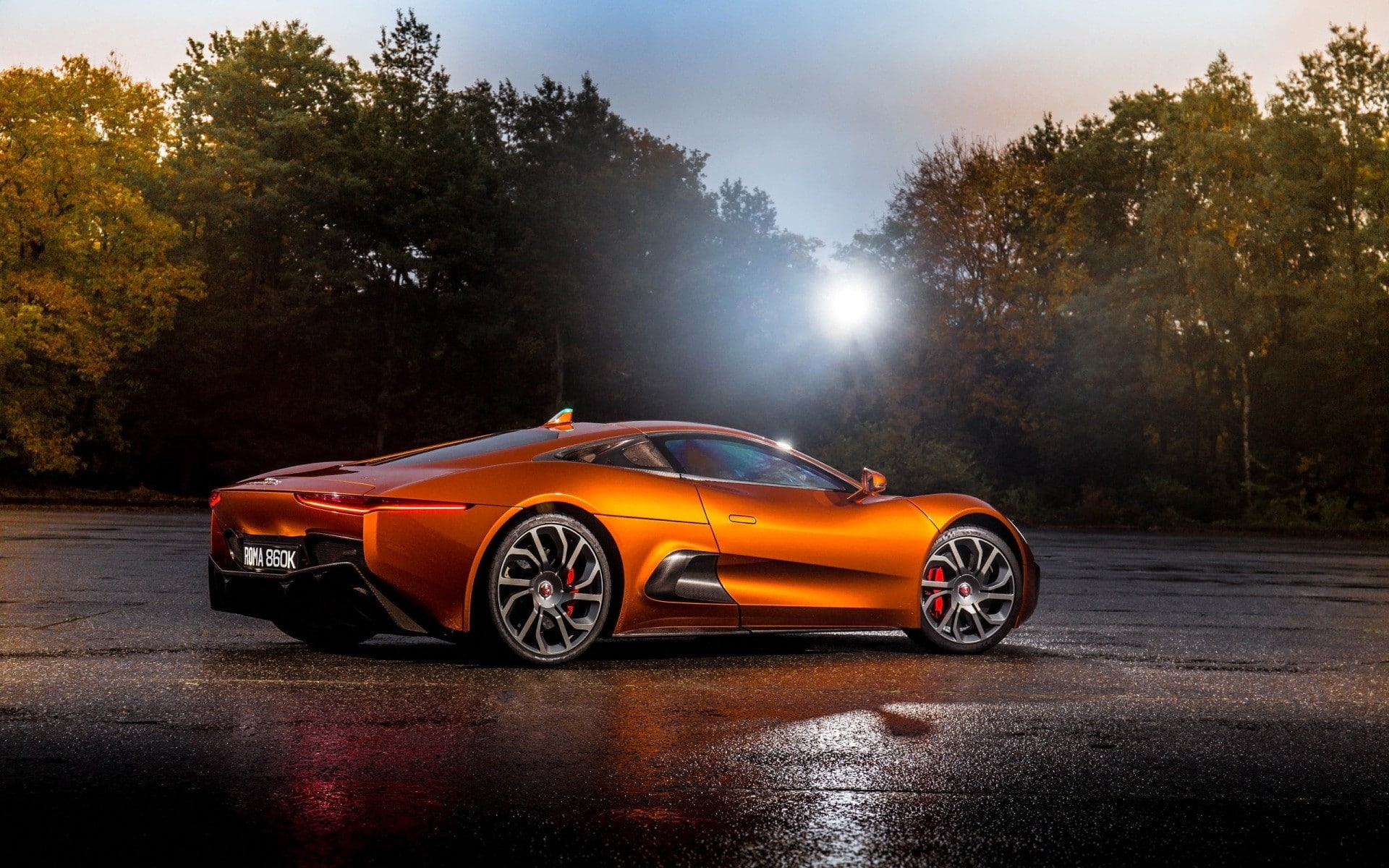 transportation, wheel, outdoors, sports car, toy car, mode of transportation, shiny, luxury, wealth, nature, car, Jaguar, Jaguar C-X75, sunlight, red, no people, HD Wallpaper