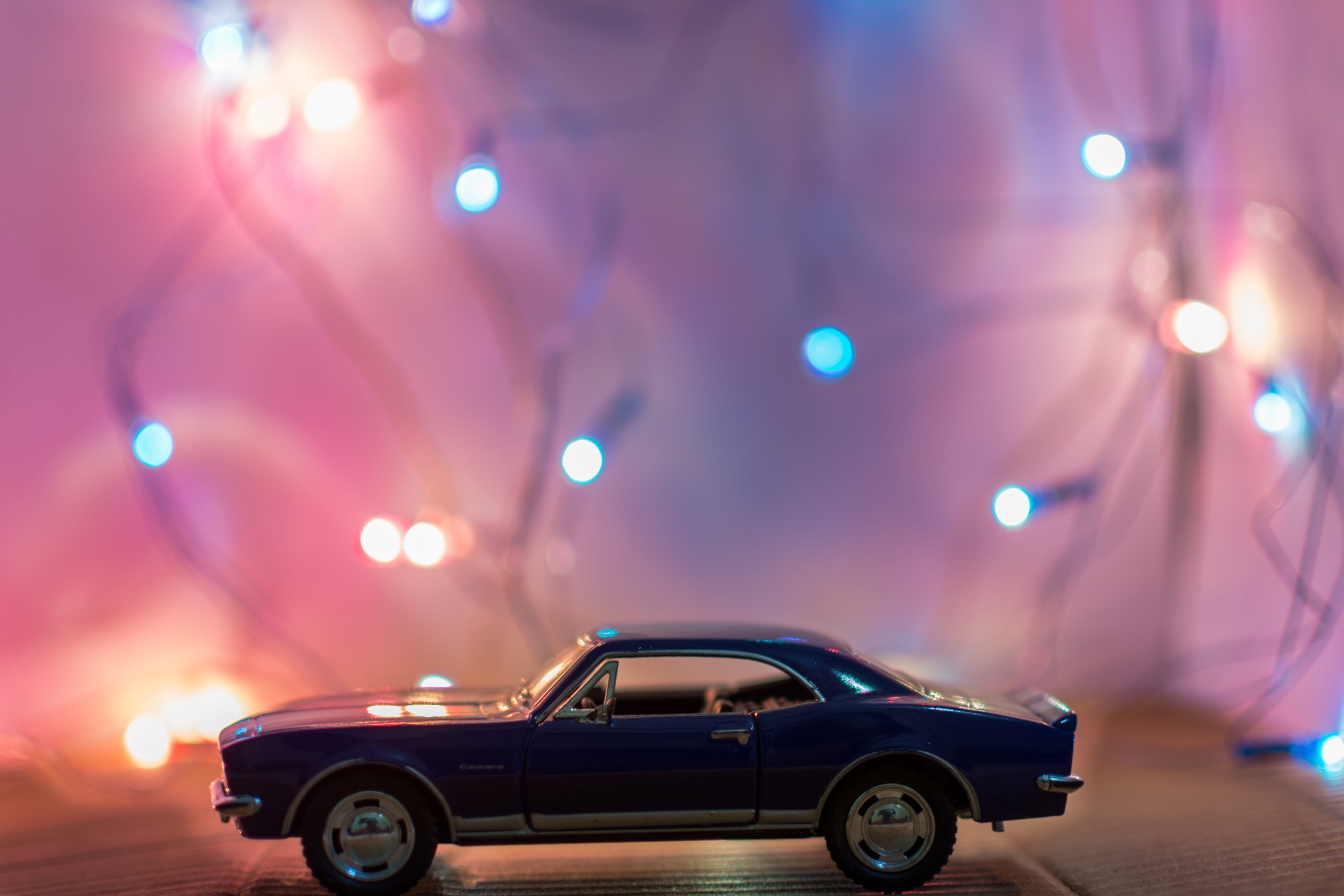 cast, classic, architecture, no people, motor vehicle, blue, model, nightlife, design, lights, die, photography, string, light - natural phenomenon, land vehicle, HD Wallpaper