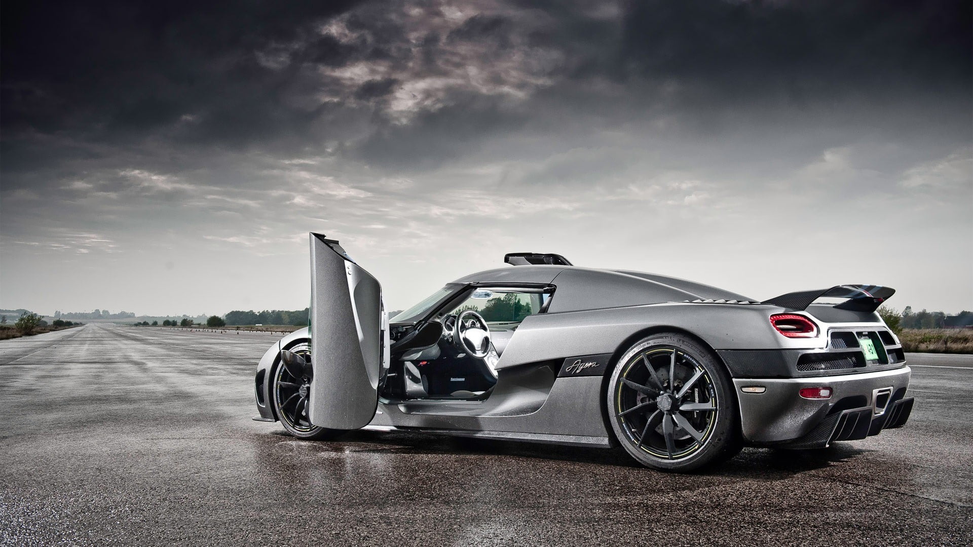 road, racecar, gray, speed, luxury, cloud - sky, on the move, coupe, Koenigsegg Agera, sky, motion, Koenigsegg, transportation, performance, wheel, 1080P, HD Wallpaper