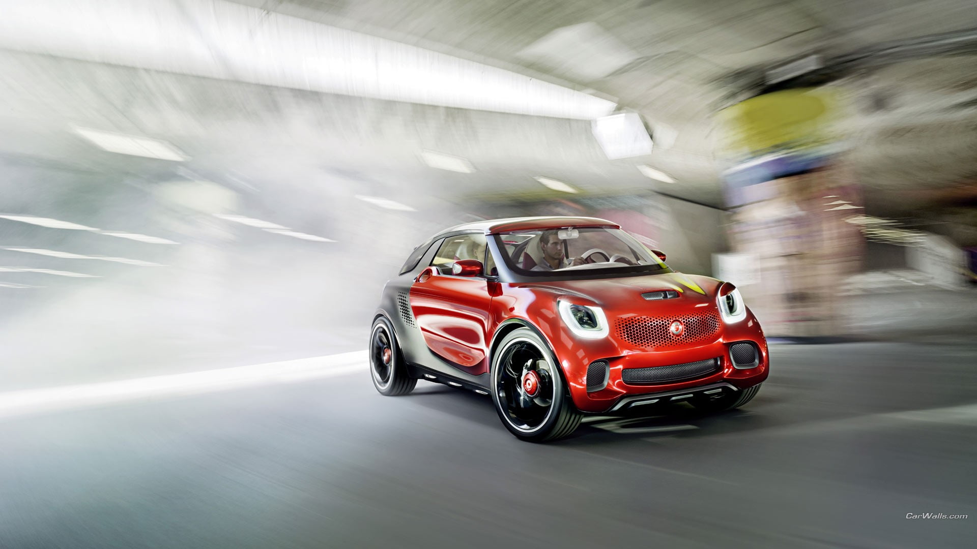 transportation, motion, red, urgency, Smart Forstar, blurred motion, car, day, on the move, architecture, travel, motor vehicle, mode of transportation, HD Wallpaper