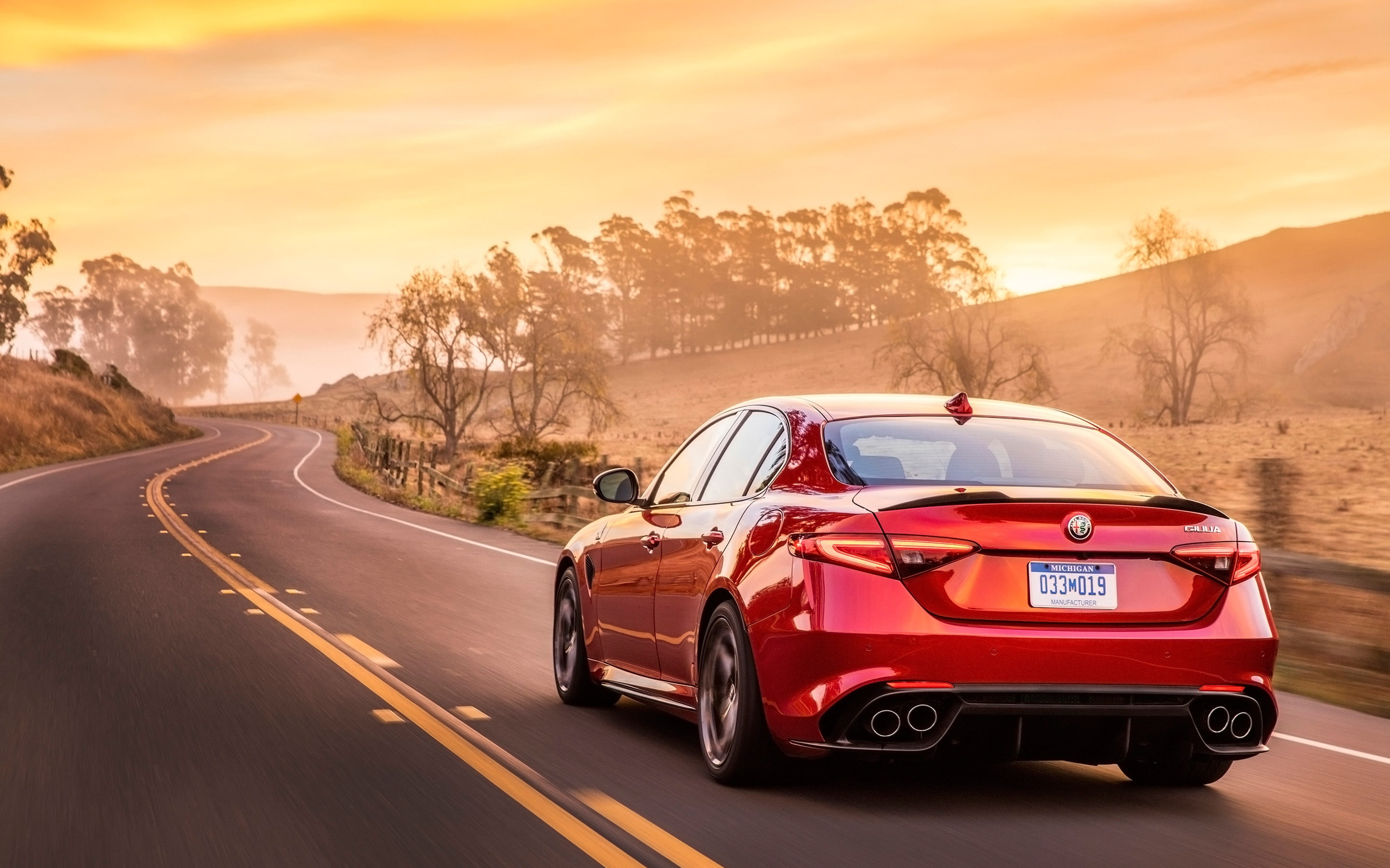 romeo, car, automobile, quadrifoglio, giulia, 2K, 2017, vehicle, alfa, auto, sportscar, HD Wallpaper