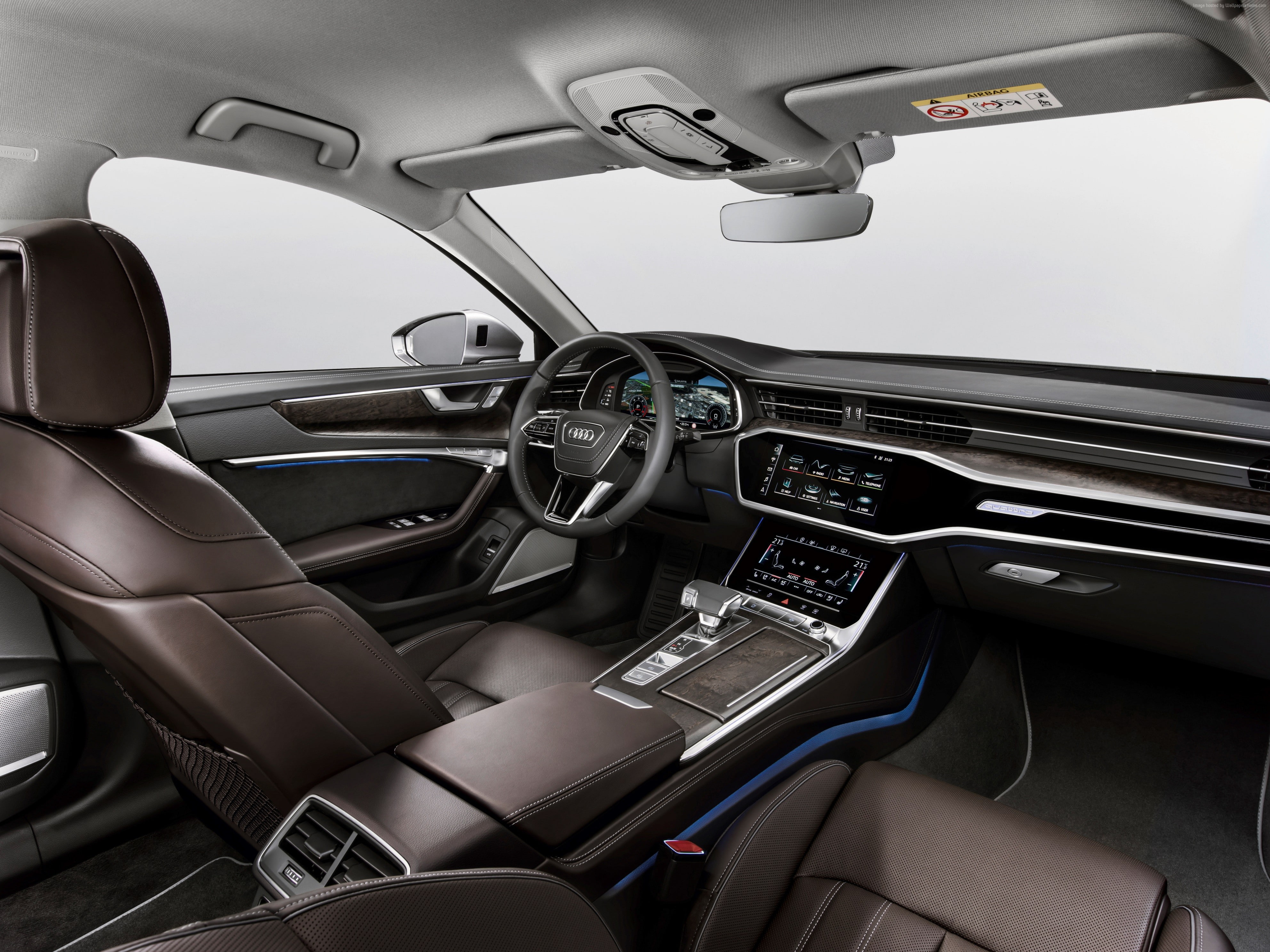 4K, 2018 Cars, interior, Audi A6, 4K, HD Wallpaper